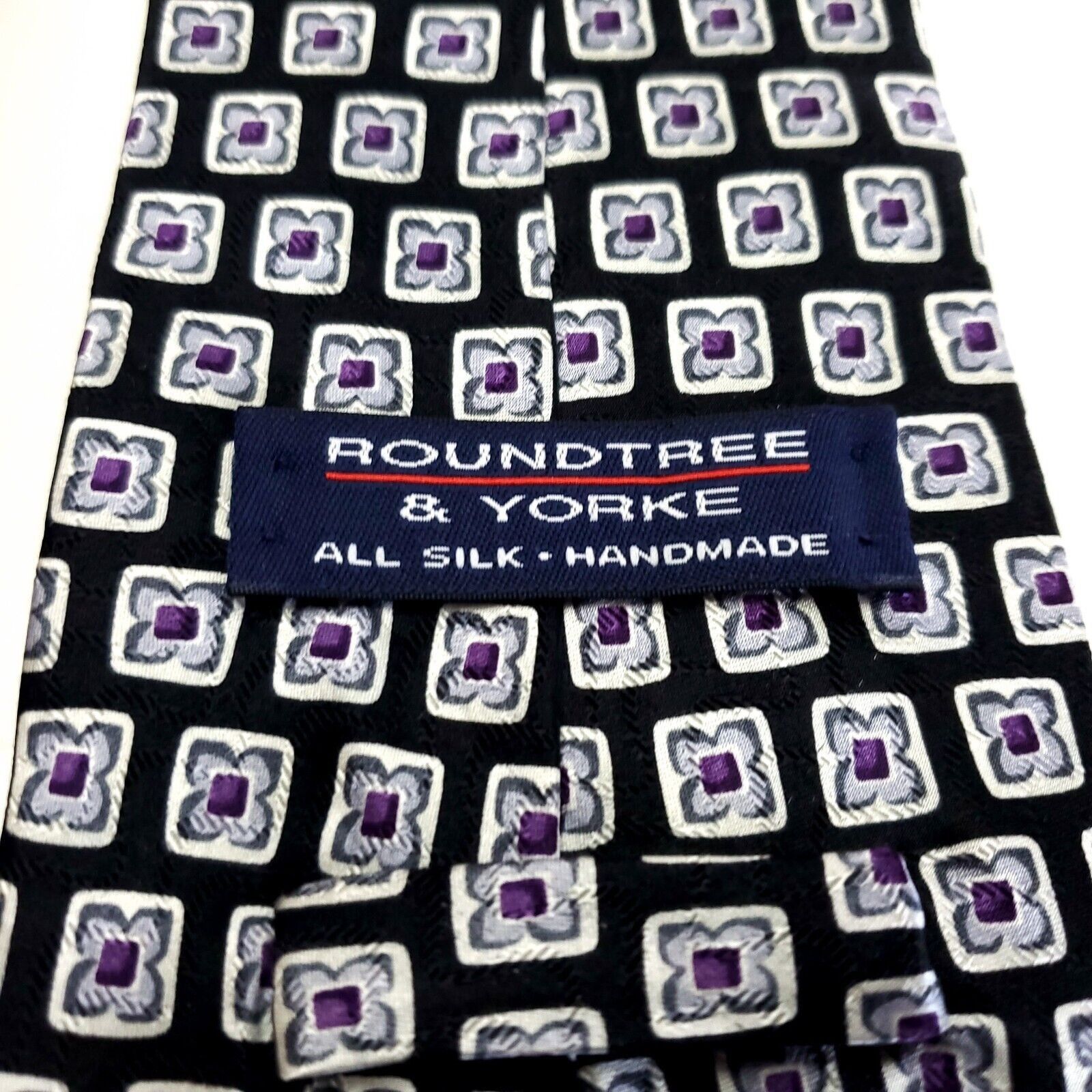 Roundtree & Yorke Roundtree & Yorke Print Wide Black Purple Floral Geometric S Size ONE SIZE - 3 Thumbnail