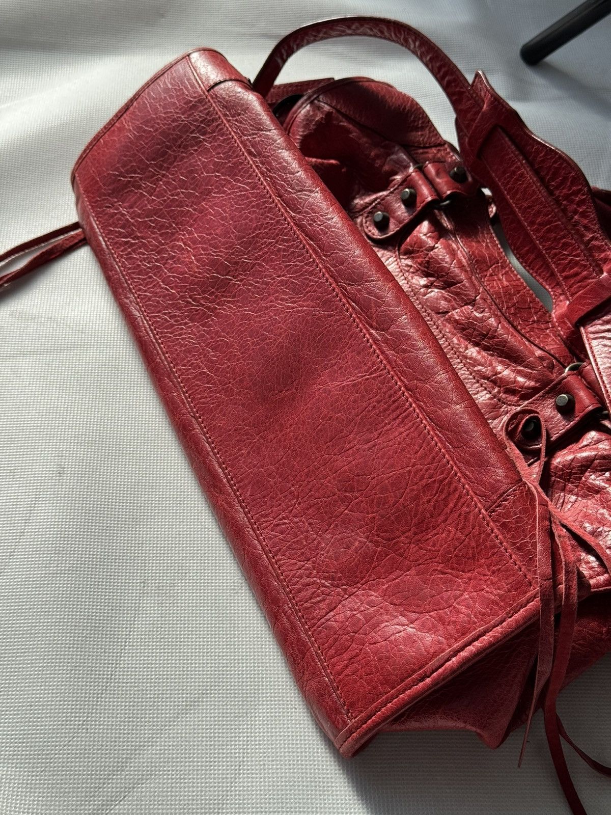 Balenciaga Authentic Balenciaga Red City Bag Real Leather Handbag Size ONE SIZE - 24 Thumbnail