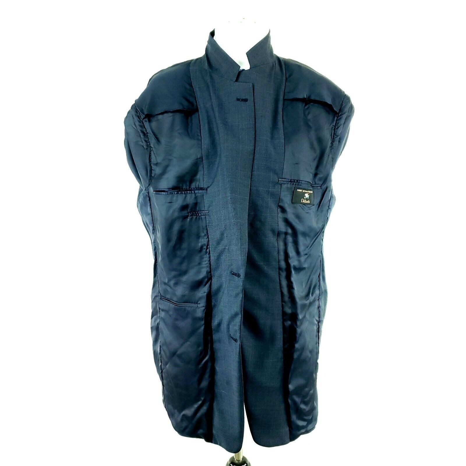 Hart Schaffner Marx Hart Schaffner Marx 42L 2 Button Glen Check Blue Wool Blazer Size 42L - 10 Thumbnail