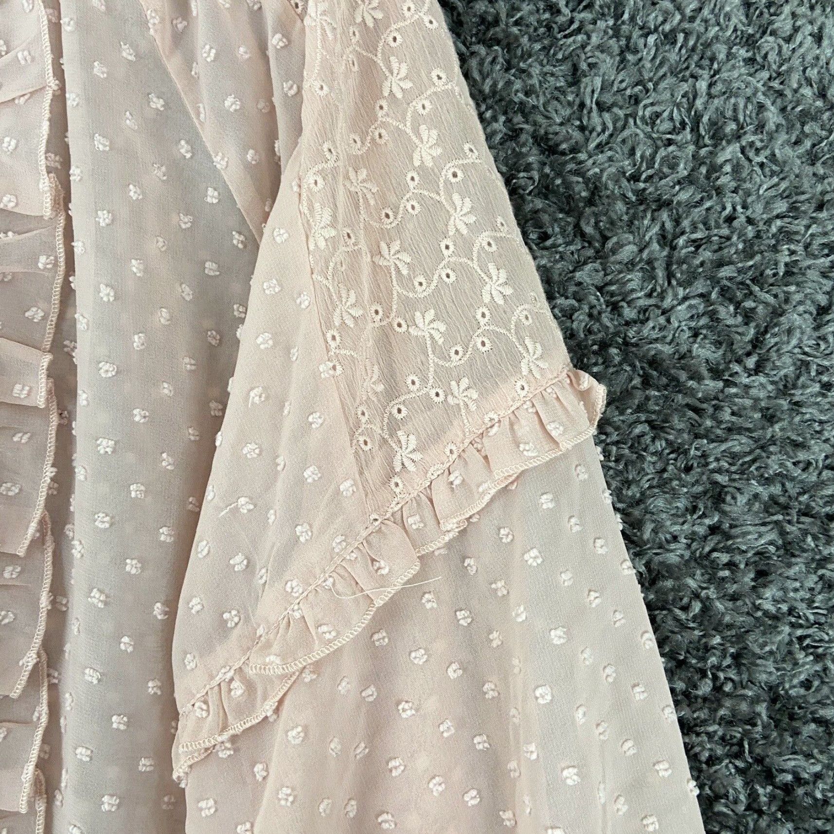Pinko VINTAGE EST. 1946 Blouse Women 18W Plus Pink Peasant Sheer Long Sleeve Women 18 Size XXL / US 16-18 / IT 52-54 - 5 Thumbnail