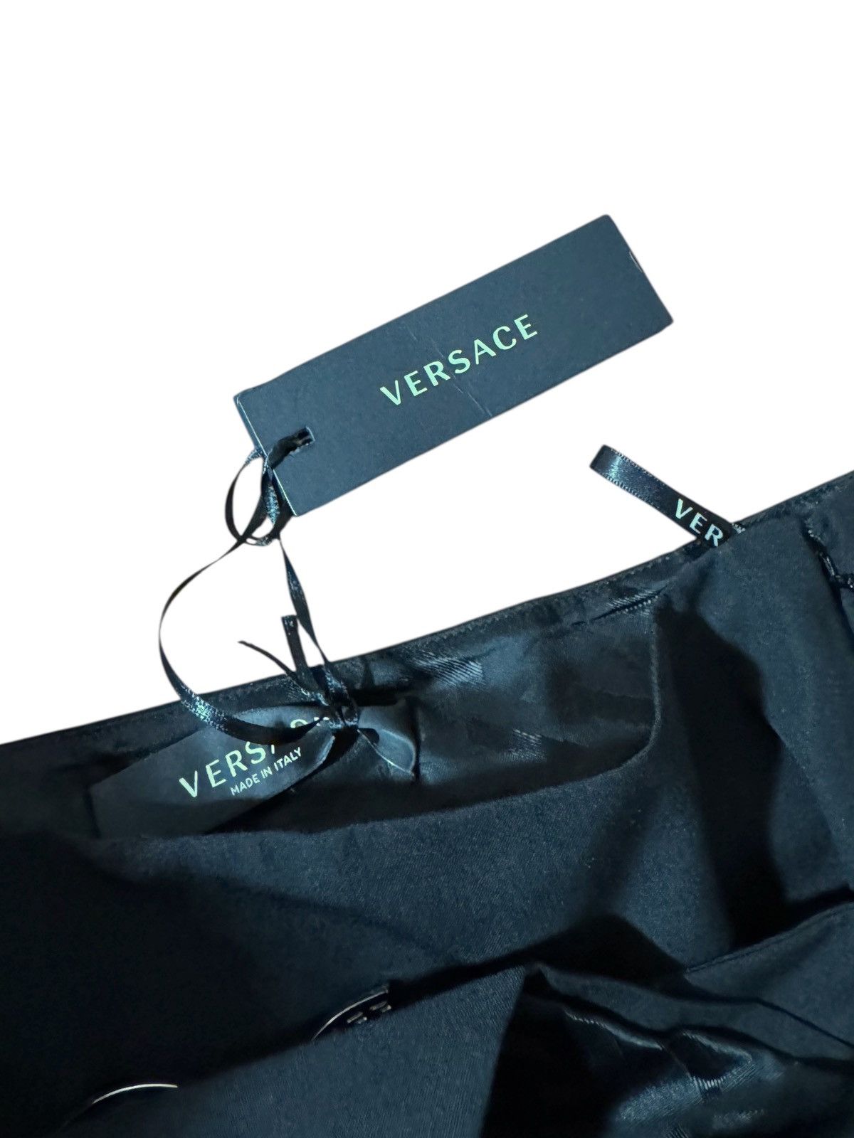Versace Versace Black Wool Mini Skirt Medusa Belt 38 IT Size 26" / US 2 / IT 38 - 10 Thumbnail