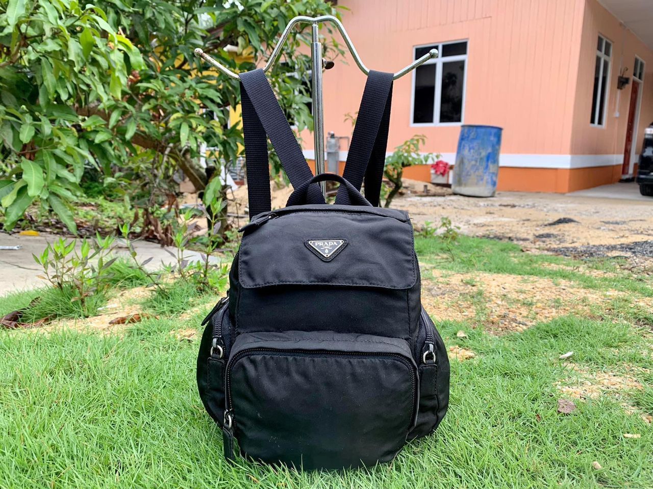 image of Authentic Prada Tessuto Nyalon Mini Backpack in Black, Women's