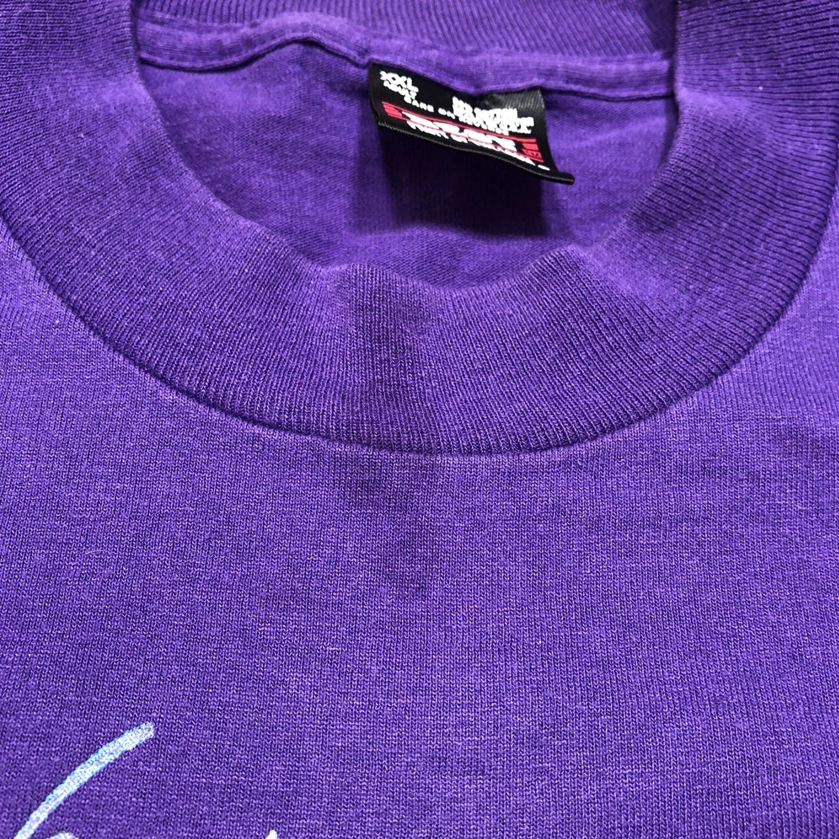 Fruit Of The Loom VINTAGE Fruit of the Loom T-Shirt Short Sleeve Crew Neck 2XL Purple USA Made 80s 90s Moon Light Up The Night Size US XXL / EU 58 / 5 - 4 Thumbnail