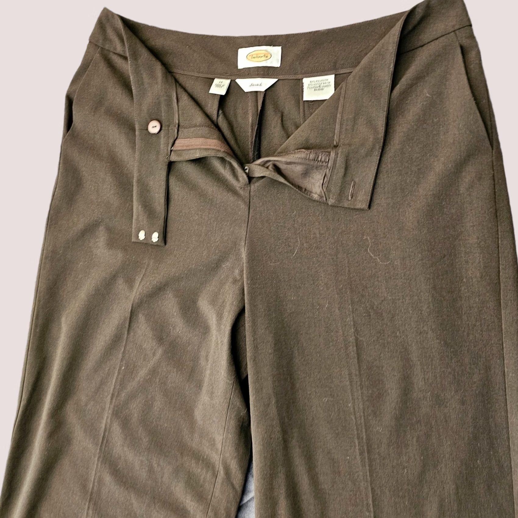 Talbots Talbots Pants Women's 14 Brown Cropped Capri Stretch Career Dress Pants Size 36" / US 14 / IT 50 - 1 Thumbnail