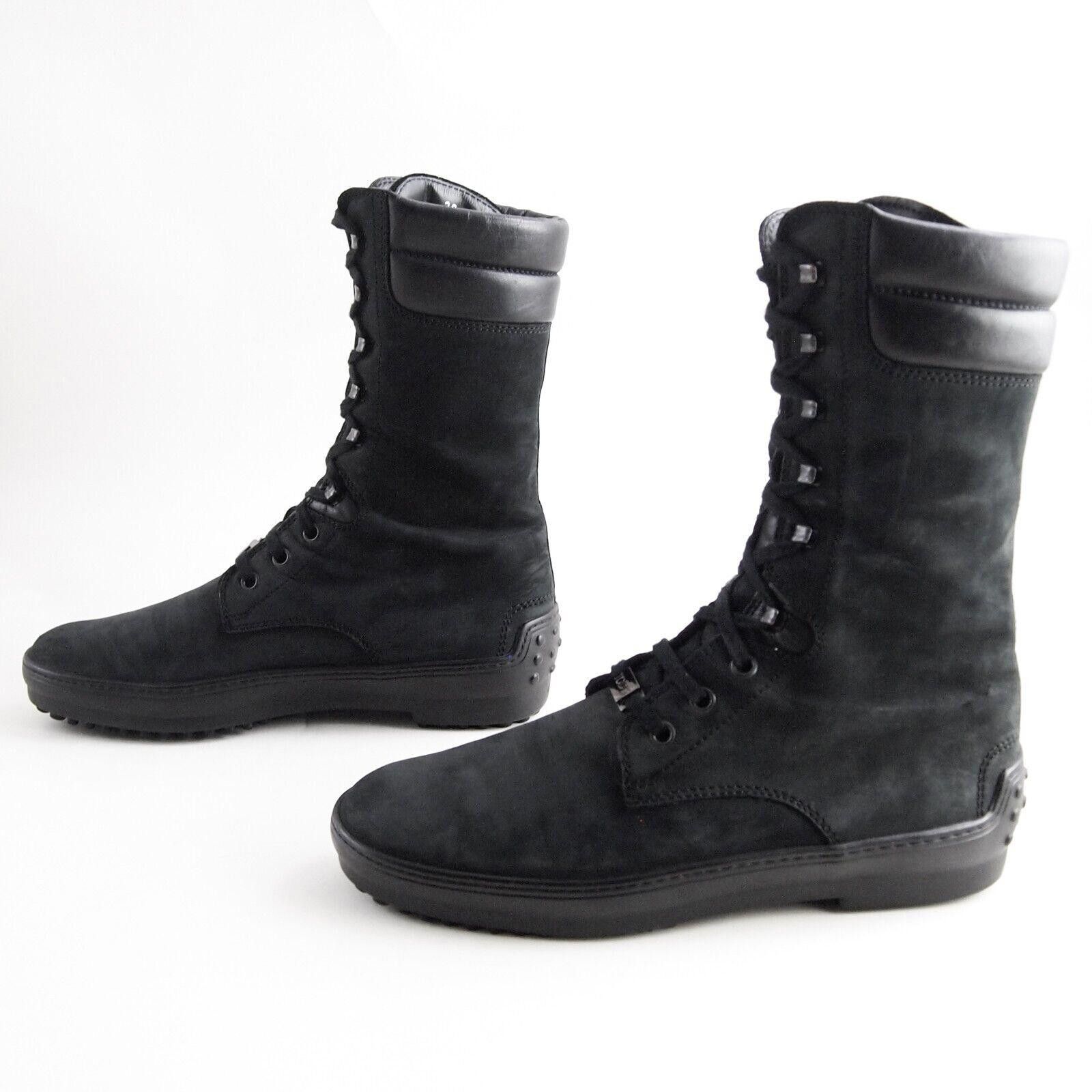 Tod's TODs Combat Boots Black Suede Suede Size US 7 EU 37 $620 Size US 7 / IT 37 - 2 Thumbnail