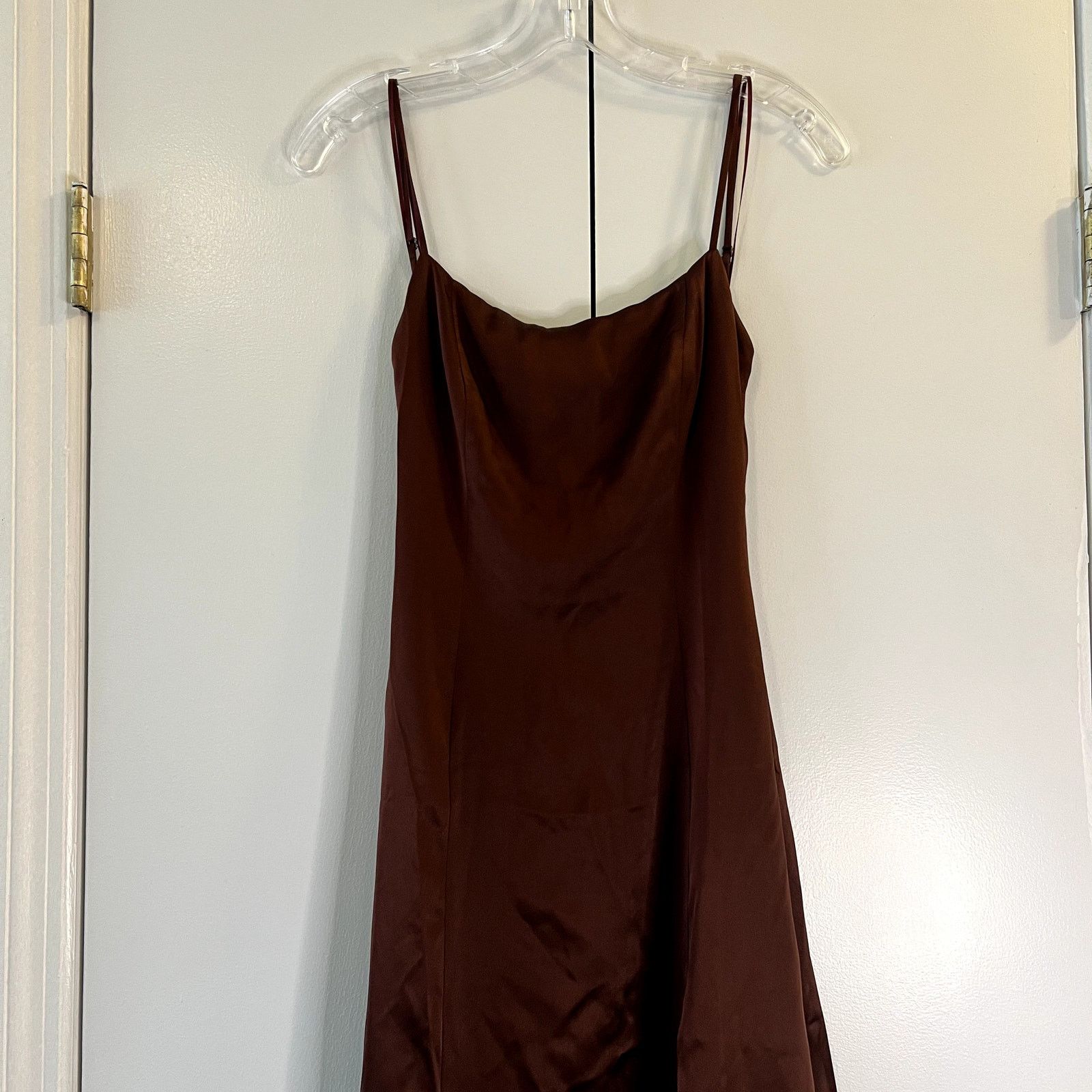 Reformation Melina Silk Maxi Dress Mahogany Brown
