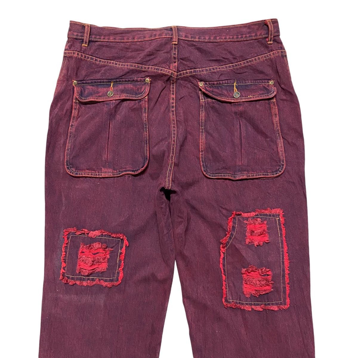Vintage Vintage SWEET HEART Red Blood Fabulous Denim Baggy Pants Size US 38 / EU 54 - 9 Thumbnail