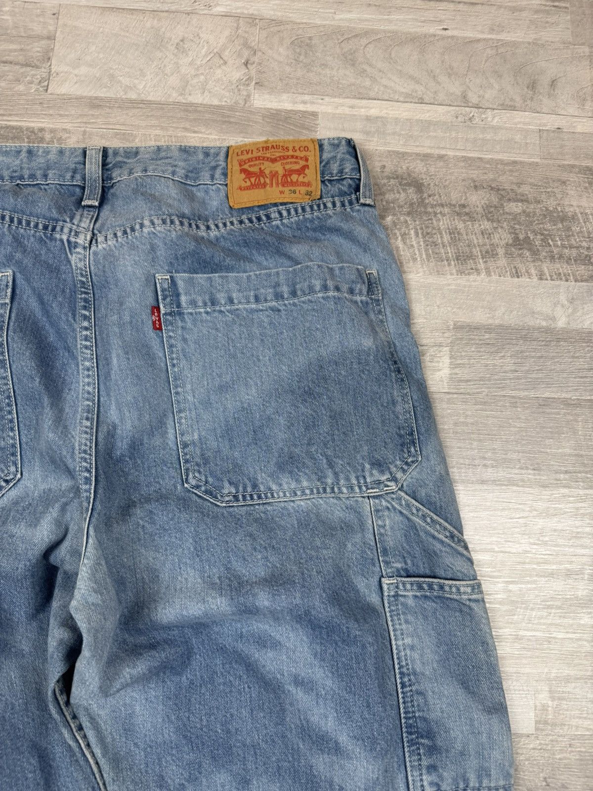 Levi's Crazy Vintage Y2K Baggy Levis Carpenter Washed Faded Denim Size US 36 / EU 52 - 7 Thumbnail