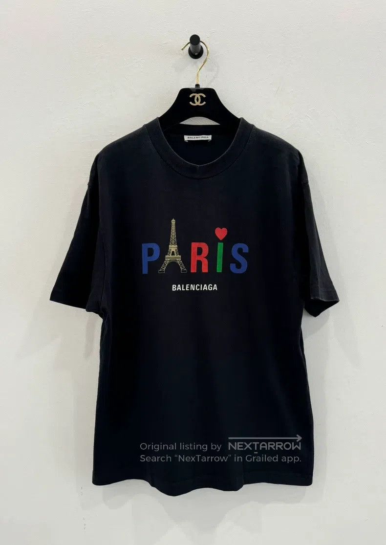 Balenciaga Balenciaga Colorful Letter Paris Eiffel Tower Pattern Prin Size US S / EU 44-46 / 1 - 1 Thumbnail