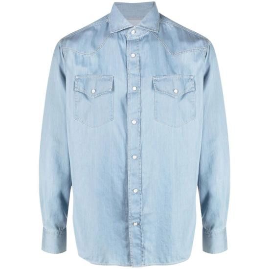 Brunello Cucinelli BRUNELLO CUCINELLI Men Long Tops MR6834008 CEI28 BLUE Size US M / EU 48-50 / 2 - 1 Thumbnail