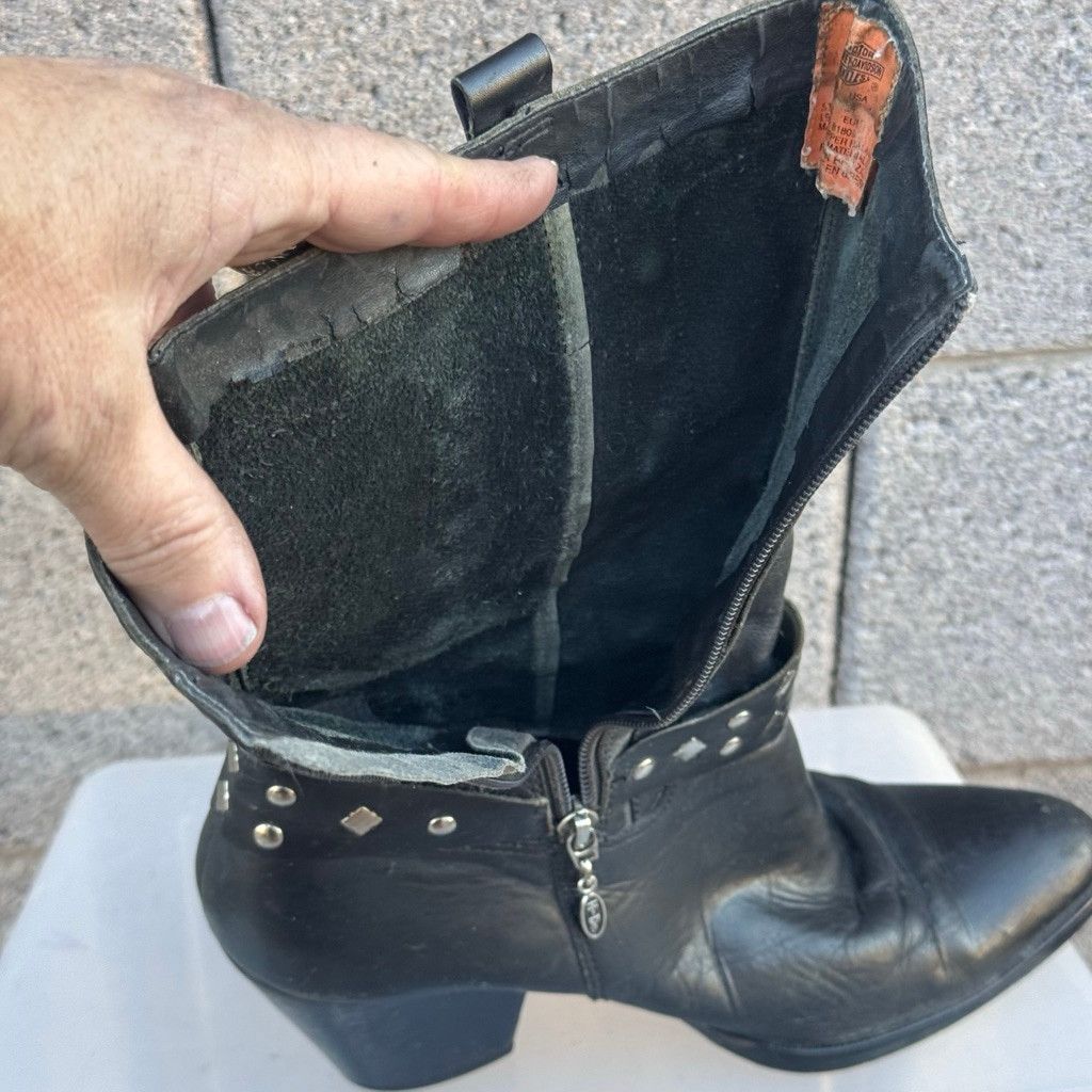 Harley Davidson Harley-Davidson Black Studded Heeled Boots Size 10 Size US 10 / IT 40 - 11 Thumbnail