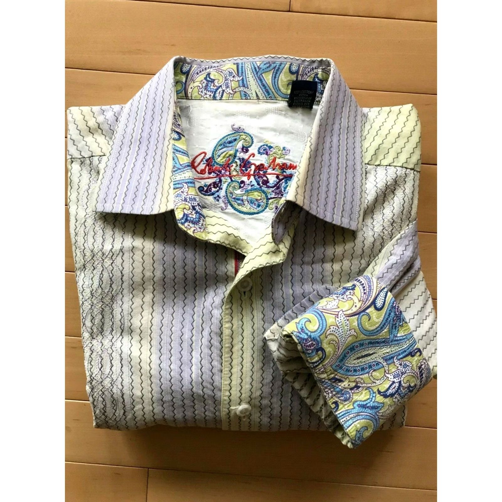 Robert Graham Robert Graham Multicolor Stripe Long Sleeve Shirt Mens Sz L Size US L / EU 52-54 / 3 - 2 Thumbnail