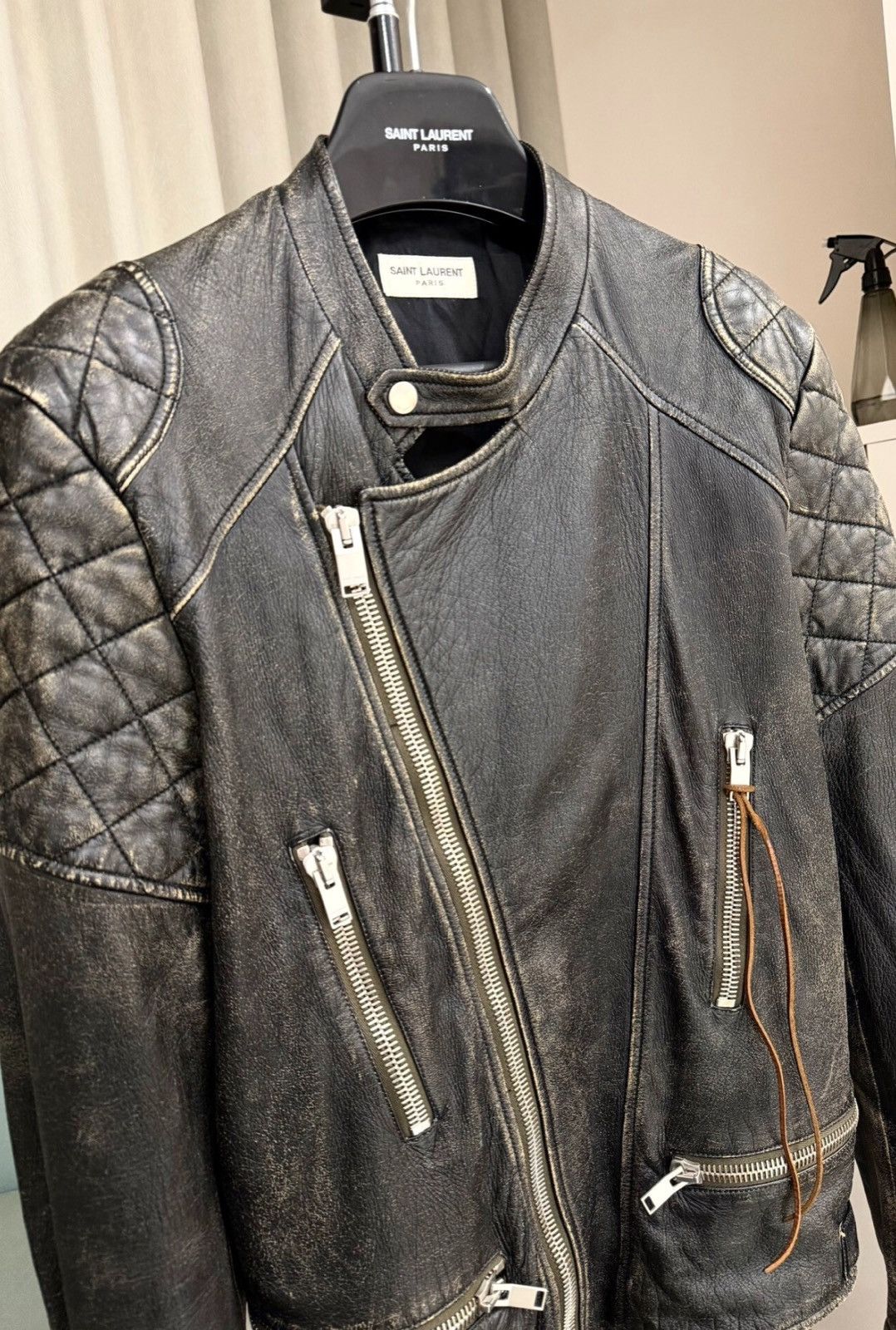 Saint Laurent Paris Saint Laurent 2015FW Lambskin Leather Biker Jacket - Hedi Size US M / EU 48-50 / 2 - 3 Thumbnail