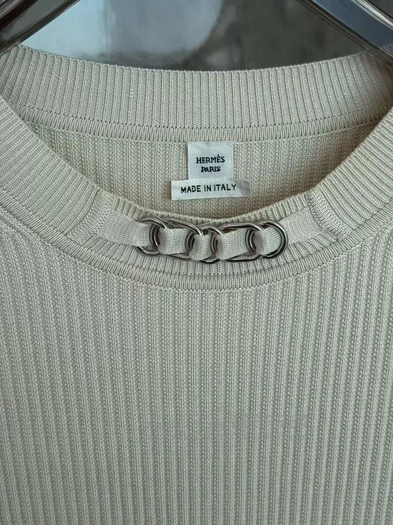 Hermes Hermes Knit Maxi Dress - Beige with Chain Detail Size XS / US 0-2 / IT 36-38 - 2 Thumbnail