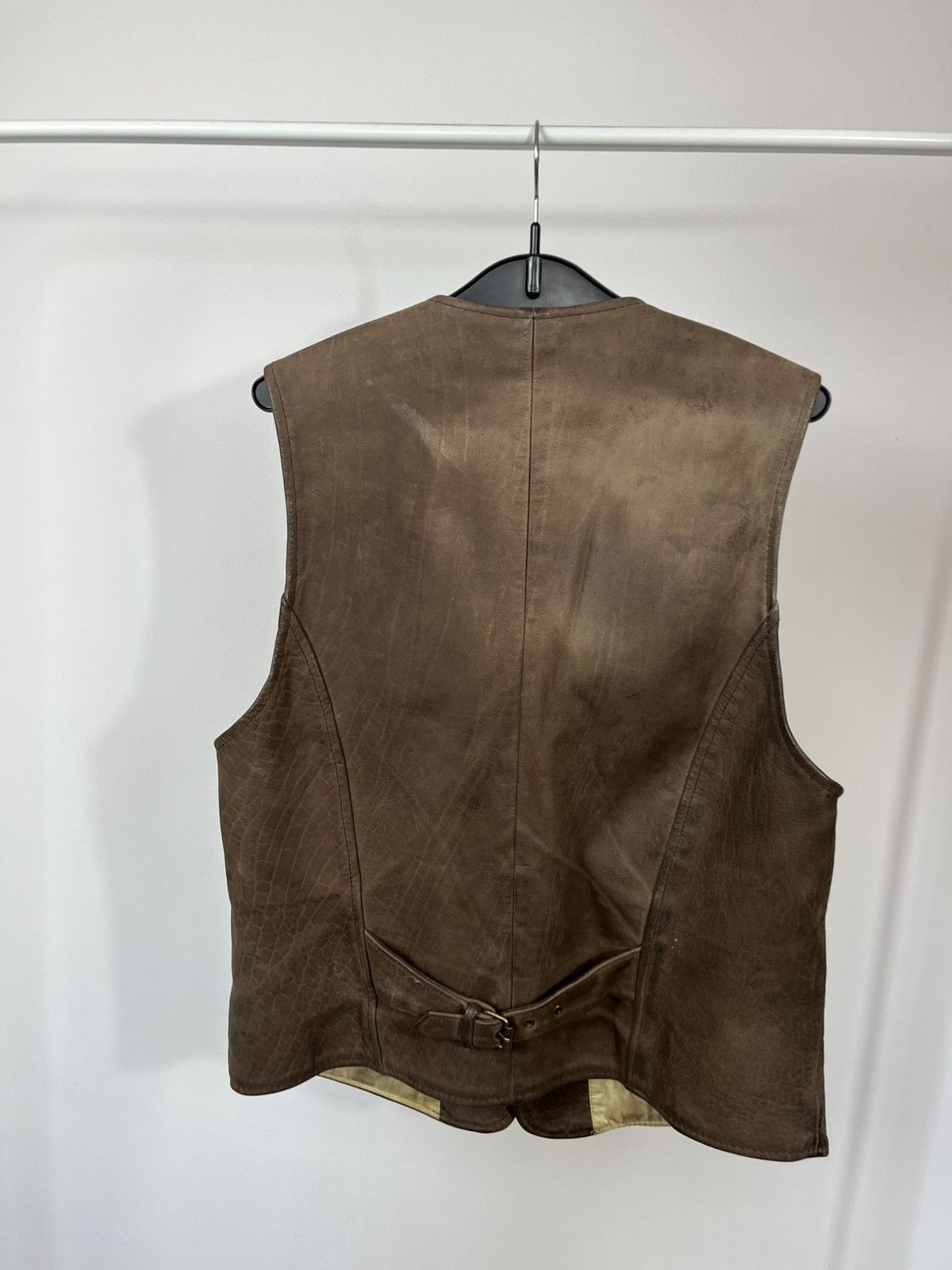 Leather Vintage Distressed Leather Vest Brown Biker Western 48 Size US M / EU 48-50 / 2 - 13 Thumbnail