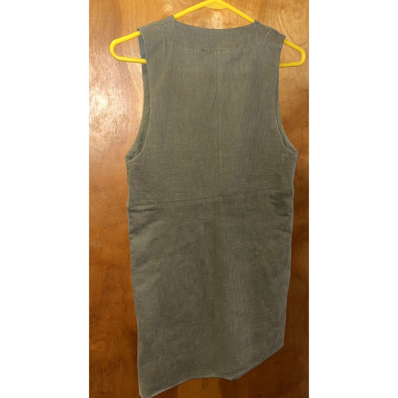 Vintage VINTAGE Sincerely Jules Women's Dress Medium Green Lace Up Tank Dress 90s Retro Style Knee Length Cotton Blend Summer Fall Winter Size M / US 6-8 / IT 42-44 - 2 Thumbnail