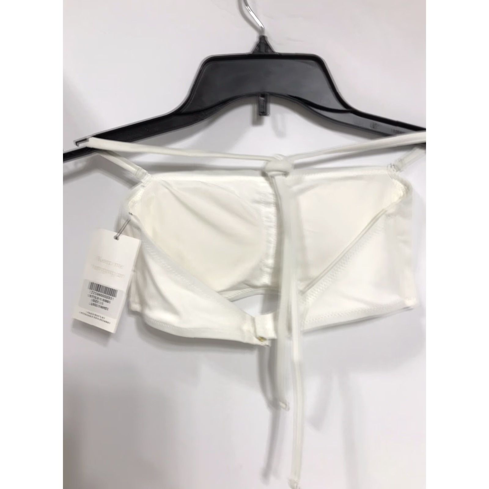 Vintage Lively Women's White Bandeau Swimsuit Top Size S Removable Straps & Pads Nylon Spandex Summer Beach Size S / US 4 / IT 40 - 2 Thumbnail