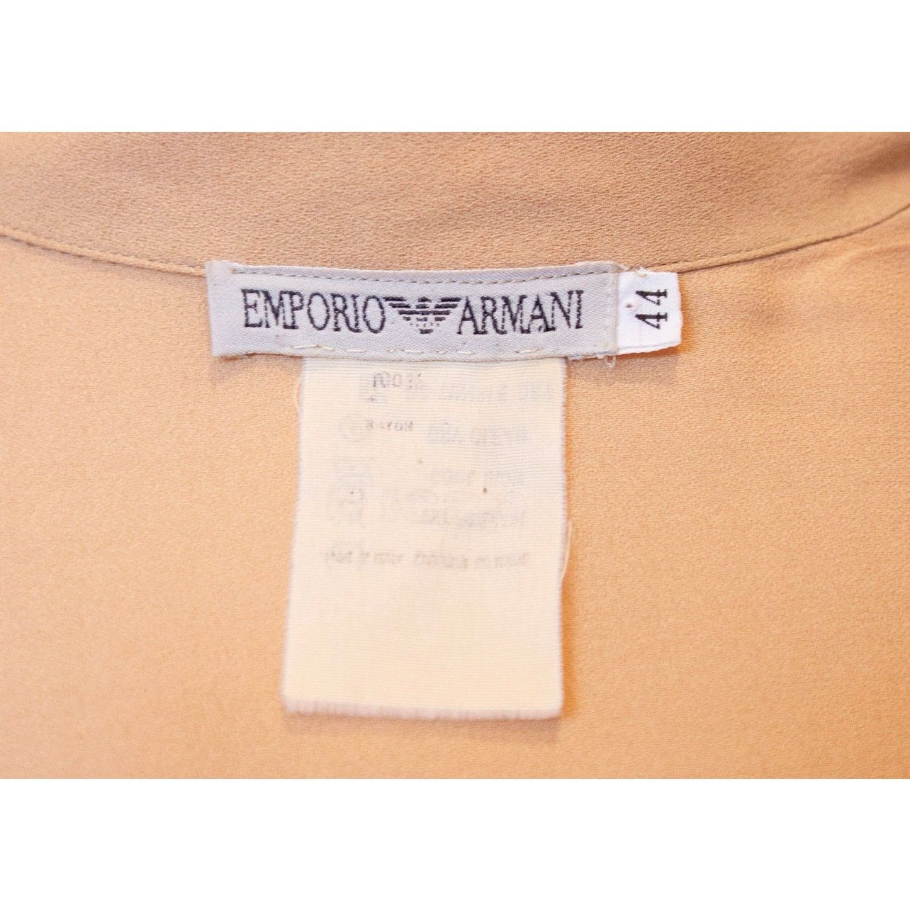 Emporio Armani Emporio Armani Nude Silk Blouse - Size 44 Size XL / US 12-14 / IT 48-50 - 6 Thumbnail