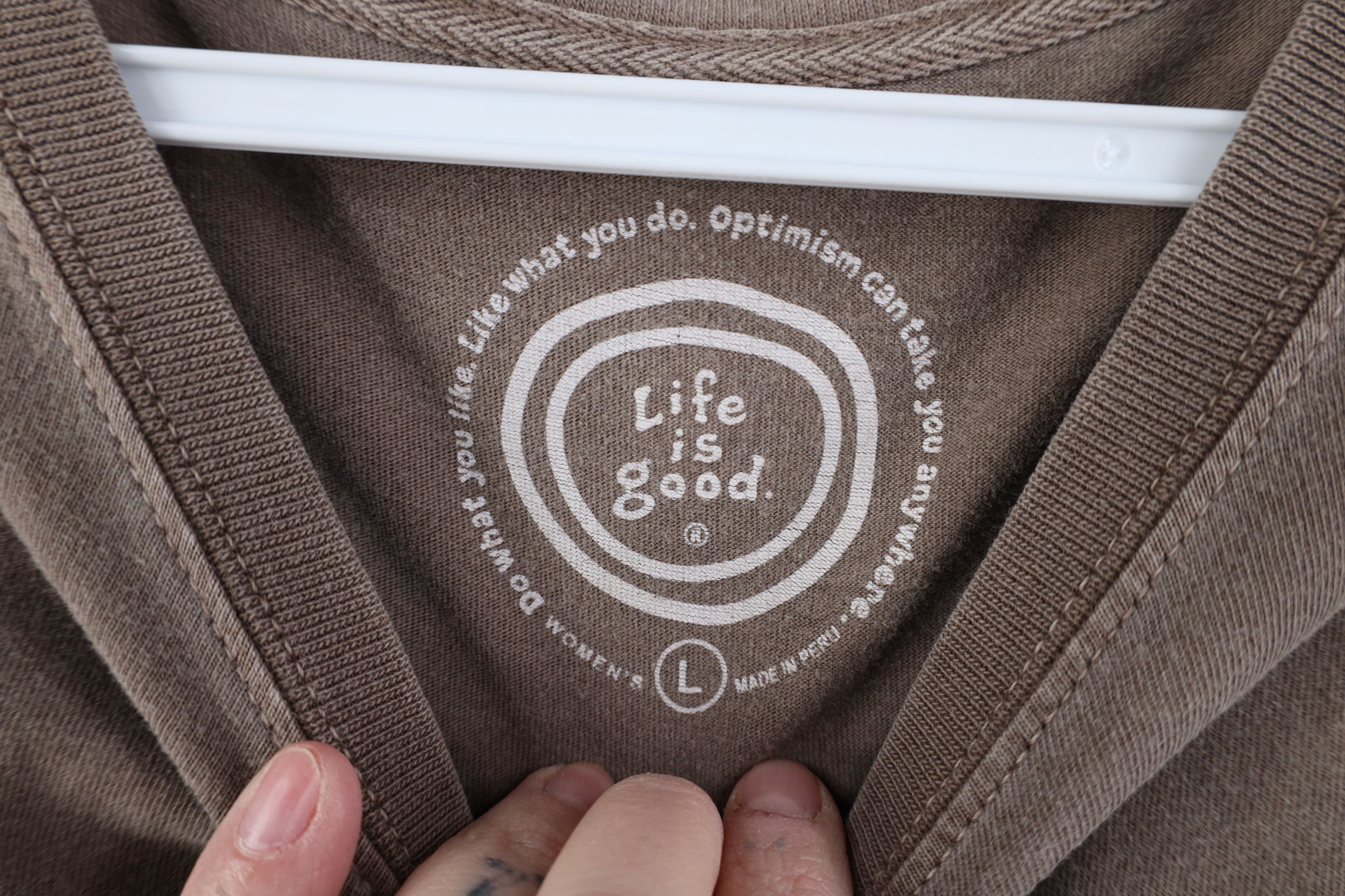 Life is Good Life Is Good Spell Out Beach Short Sleeve T-Shirt Brown Size L / US 10 / IT 46 - 8 Thumbnail