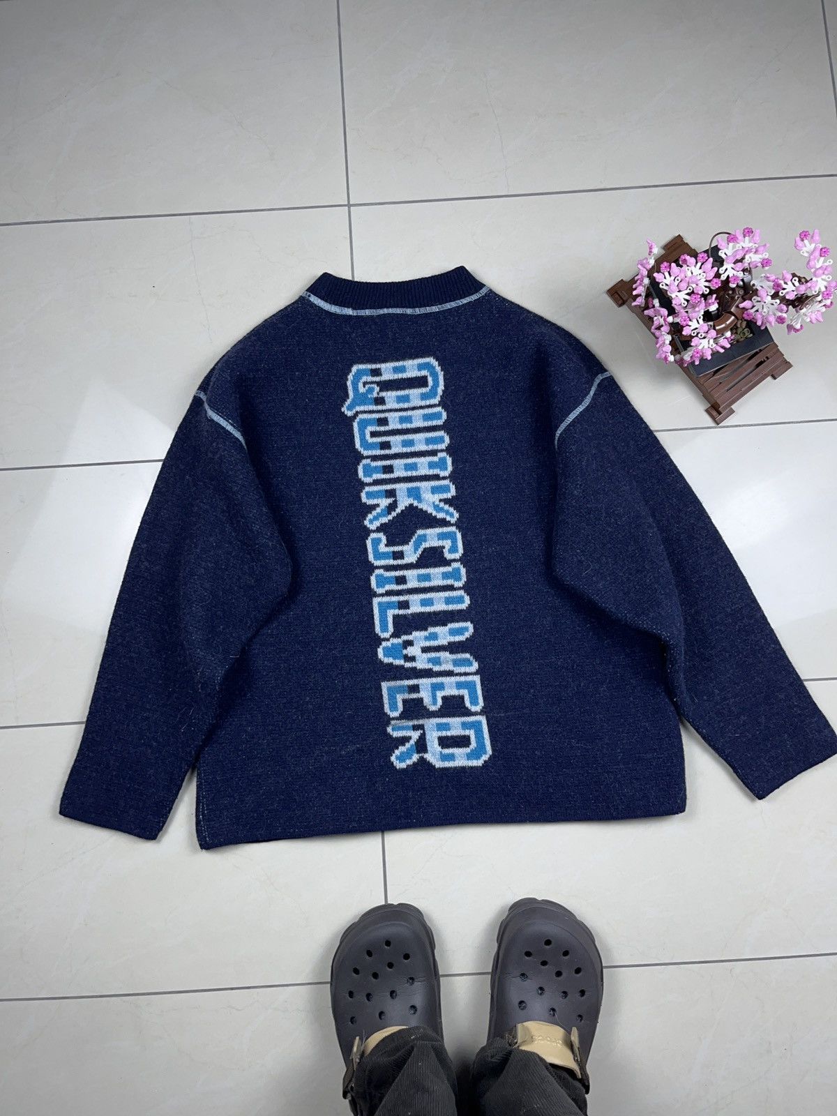 Quiksilver 90s vintage quiksilver big logo heavy knit sweater Size US M / EU 48-50 / 2 - 1 Thumbnail