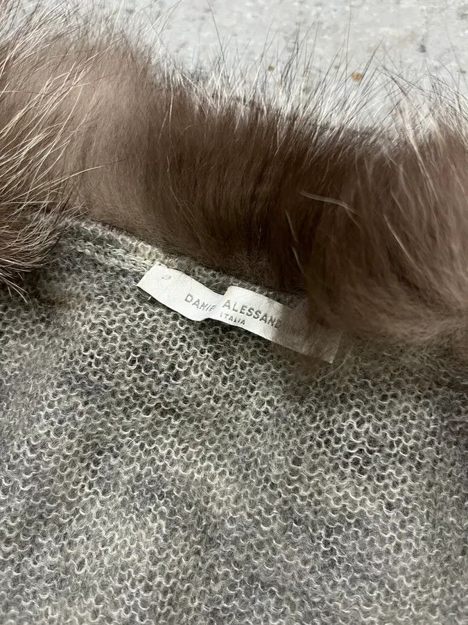 Daniele Alessandrini Daniele Alessandrini Fur Collar Mohair Cardigan Size M / US 6-8 / IT 42-44 - 10 Thumbnail