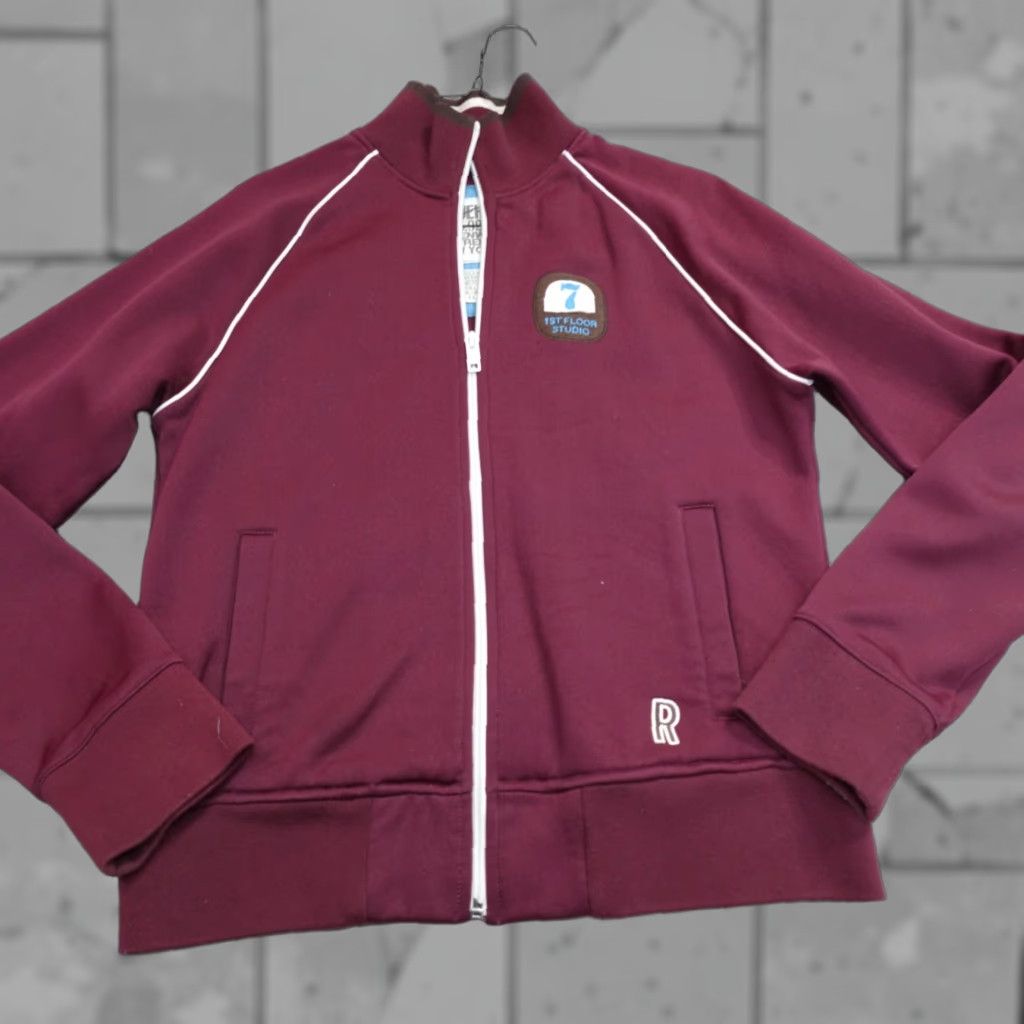 Vintage VINTAGE Ruehl Jacket XL Red Burgundy Full Zip Track Jacket Men XL Red Burgundy Retro 90s Brown? Size US XL / EU 56 / 4 - 1 Thumbnail
