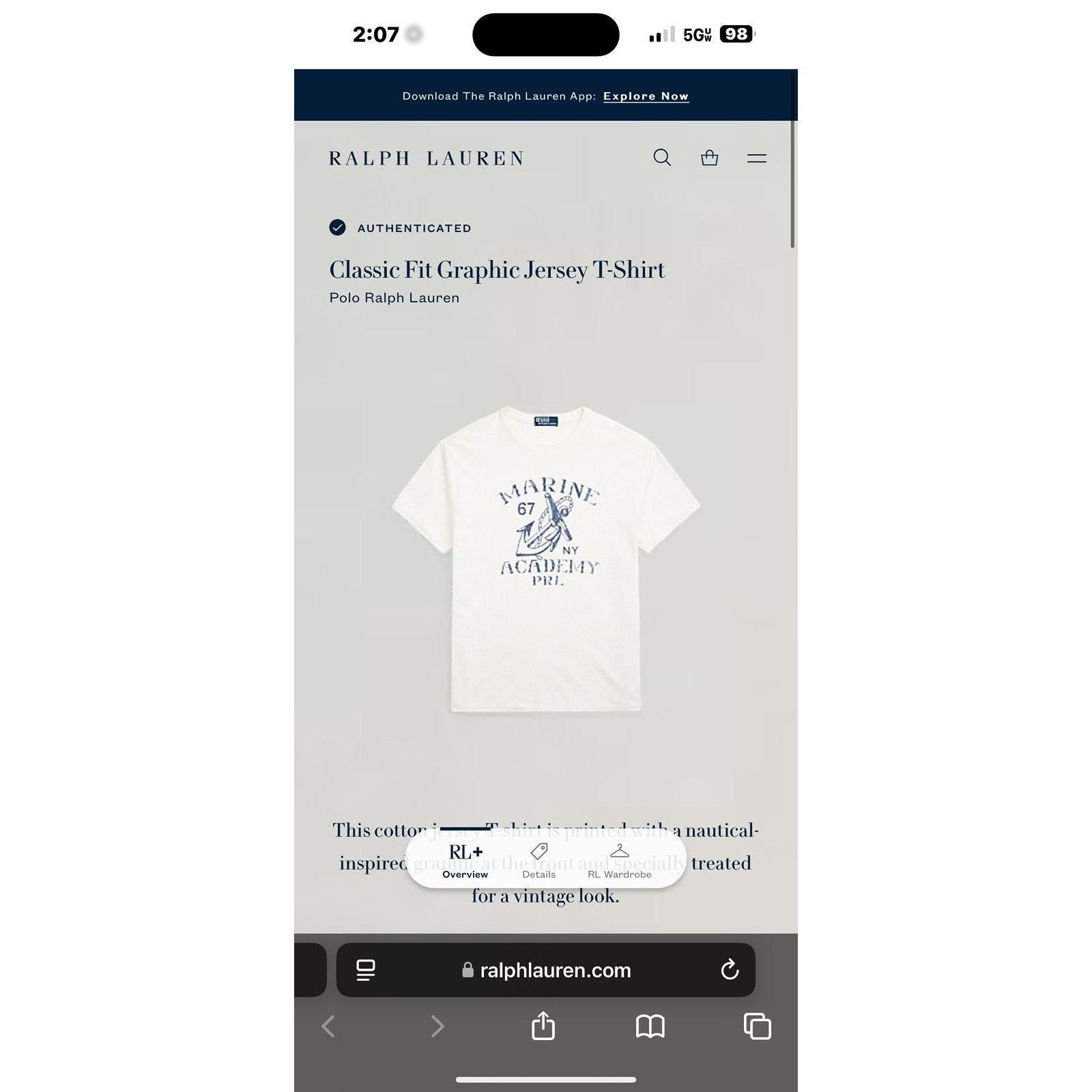 Polo Ralph Lauren Polo Ralph Lauren Classic Fit Marine Academy Graphic Tee Size US L / EU 52-54 / 3 - 3 Thumbnail