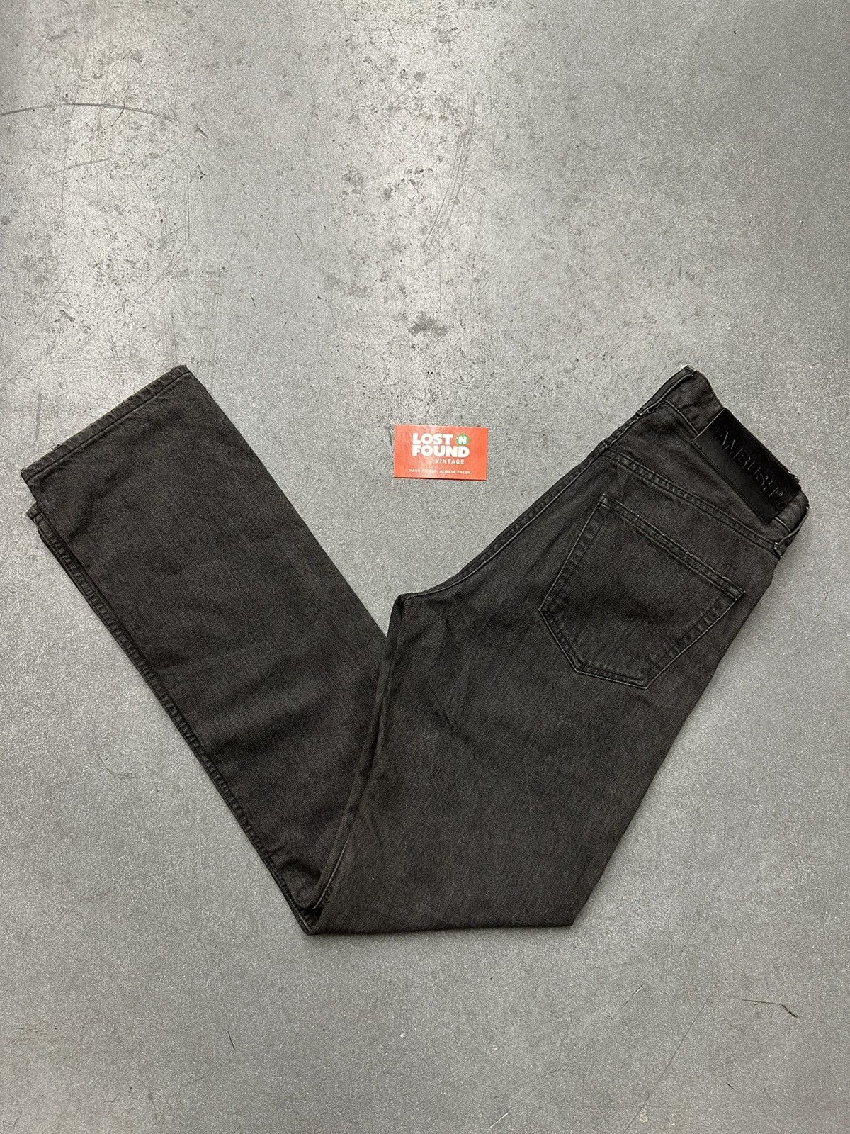 image of Ambush Design Ambush Denim Straight Leg Slim Fit Jeans in Black, Men's (Size 26)