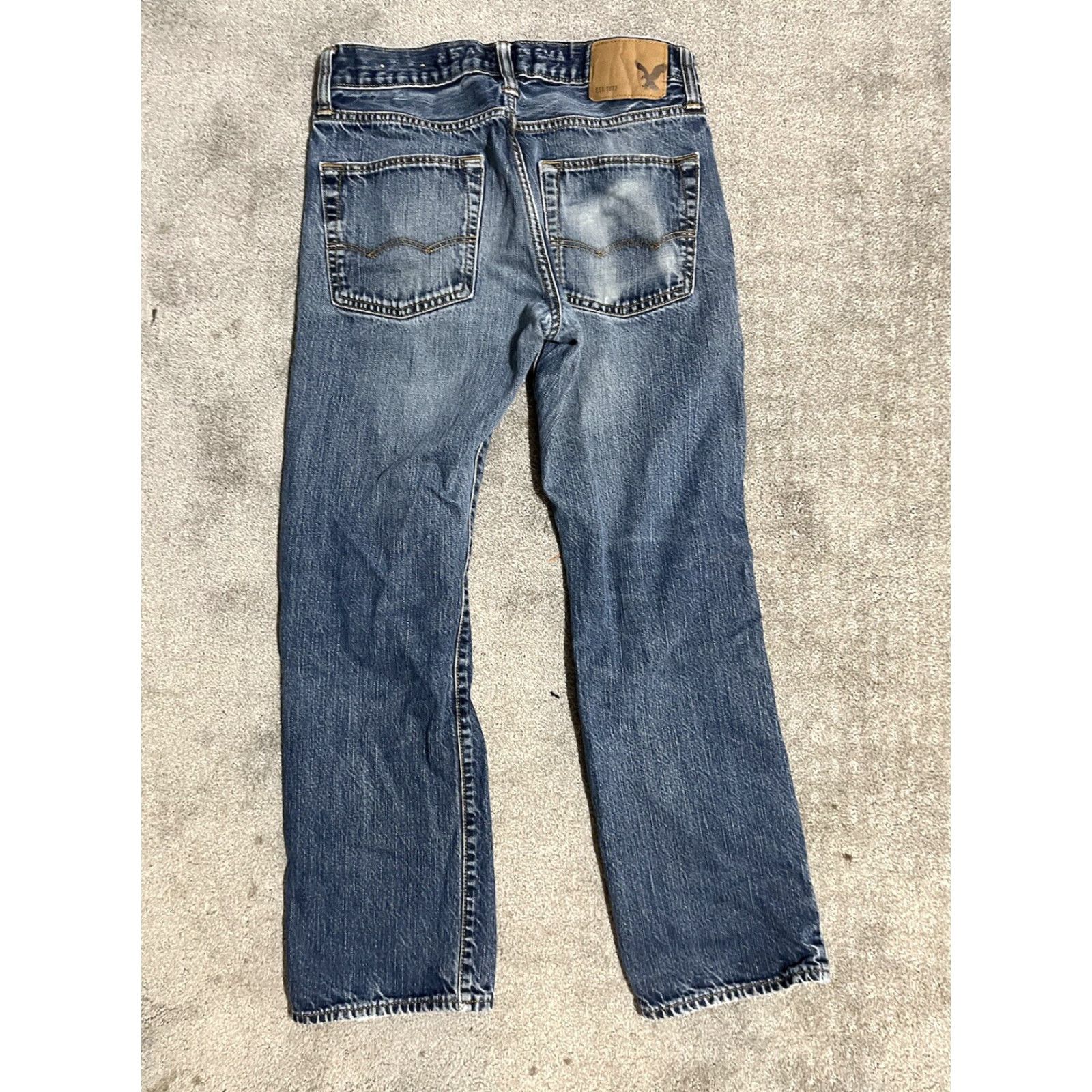 American Eagle Outfitters American Eagle Outfitters Jeans Main Selling Point Slim Straight Denim 30x30 28-30 Inseam Blue 5-Pocket Distressed Leather Logo Belt Loops Mens Jeans Size US 28 / EU 44 - 2 Thumbnail