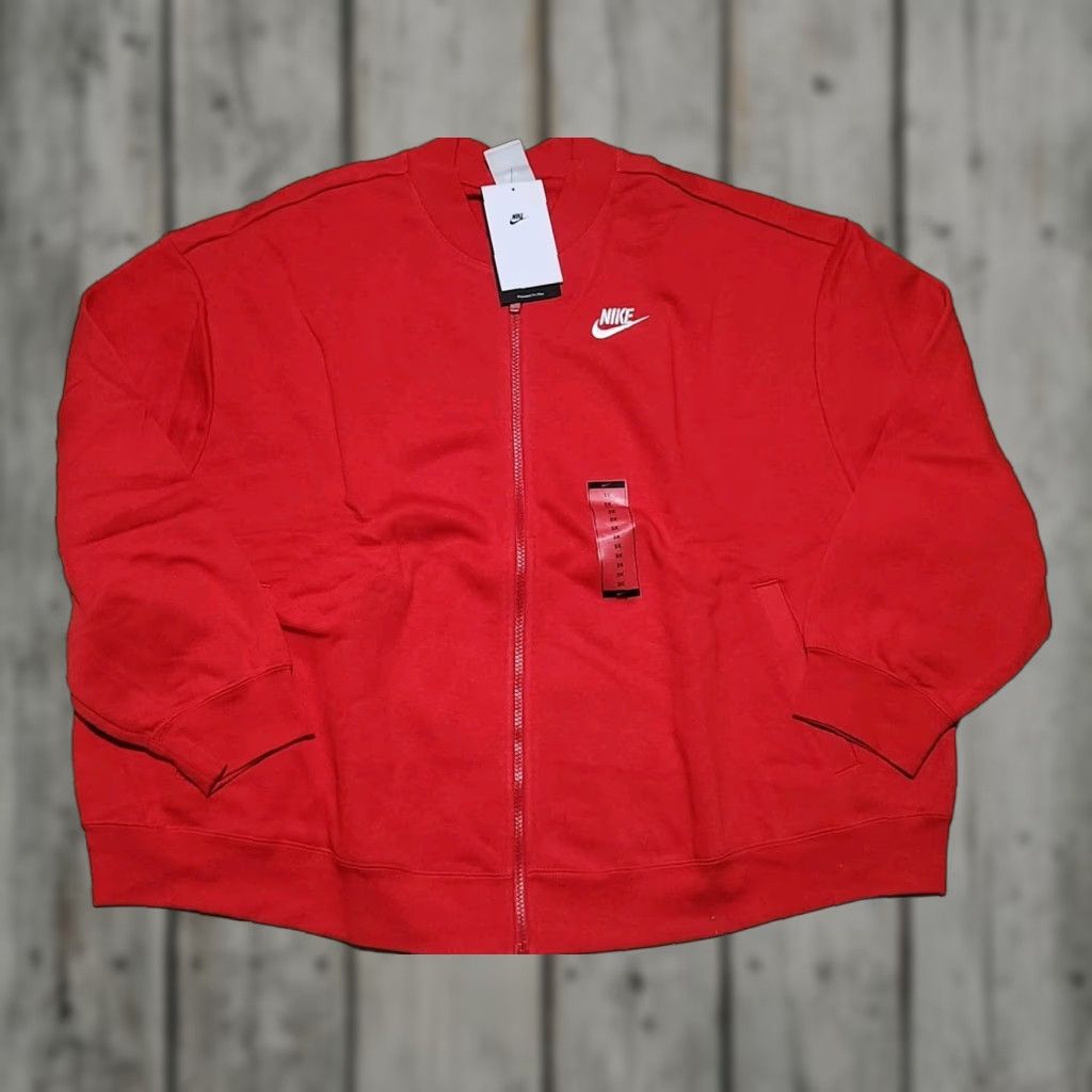 Nike Nike Sweatshirt Womens 3XL Red Sportwear Club Fleece Cropped Full Zip NEW Size XXL / US 16-18 / IT 52-54 - 1 Thumbnail