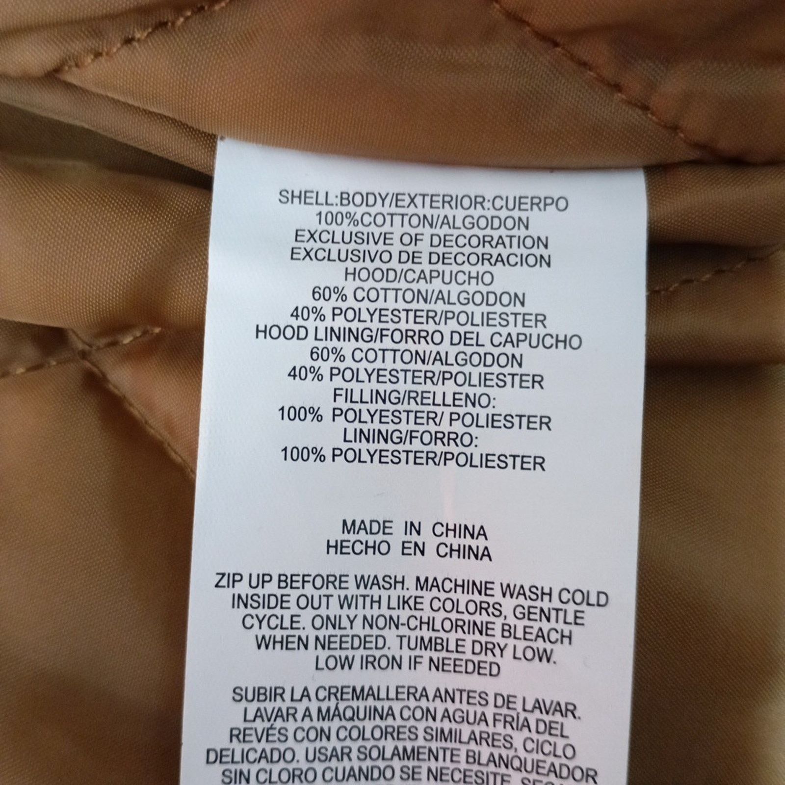 Wrangler Wrangler Jacket Quilt Lined Brown Men's XL Canvas Hooded Size US XL / EU 56 / 4 - 8 Thumbnail