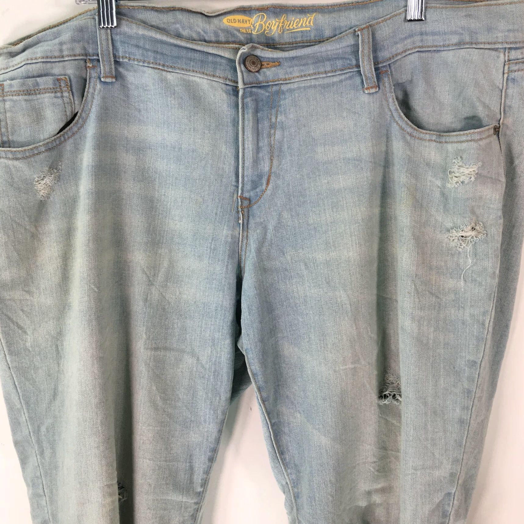 Old Navy Old Navy Jeans Womens Distressed Boyfriend Blue Denim Size 16 Regular 42X25 Size 38" / US 16 / IT 52 - 2 Thumbnail