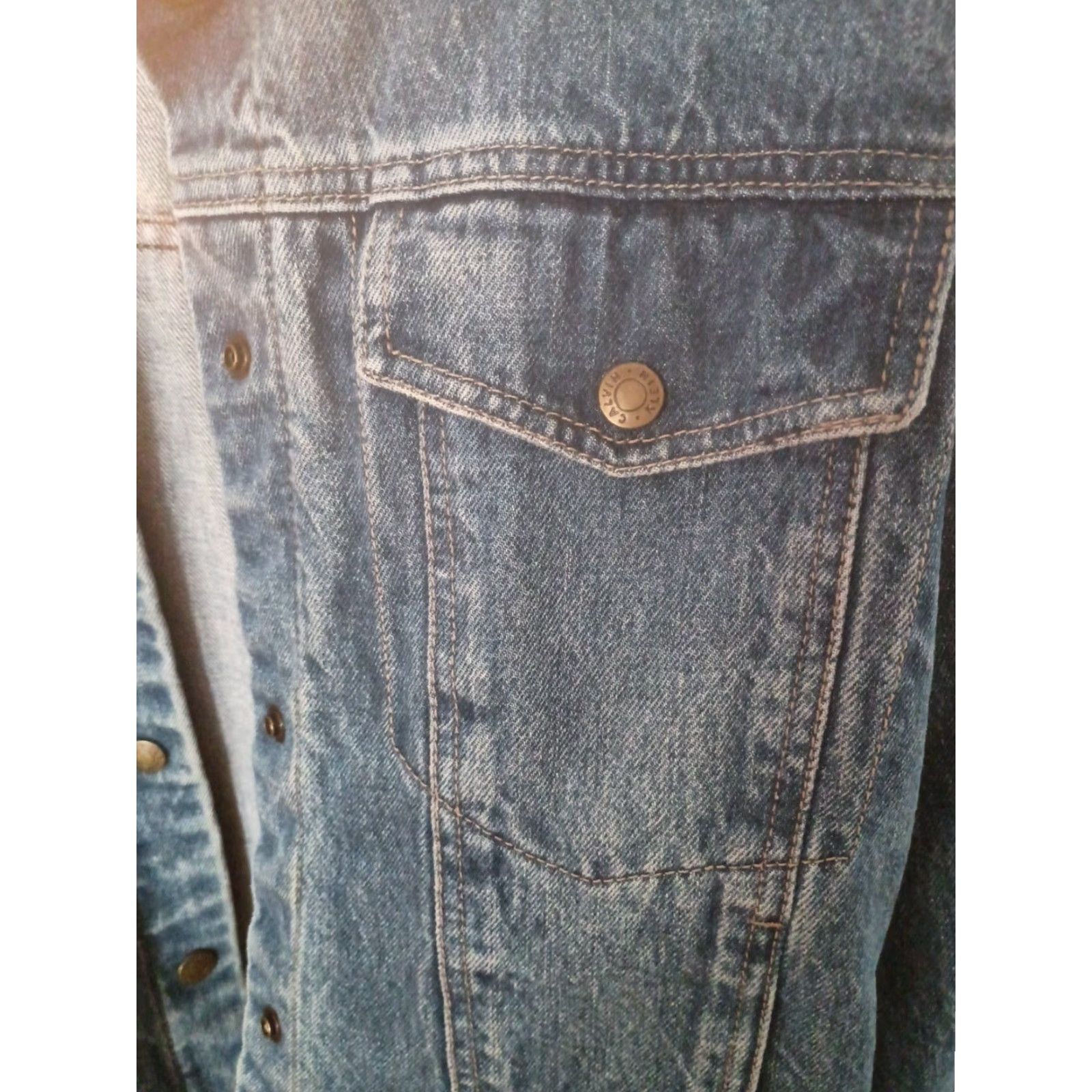 Vintage VINTAGE Calvin Klein Denim Jacket Runs Smaller Size L Made In USA Denim Mens? Size US L / EU 52-54 / 3 - 3 Thumbnail