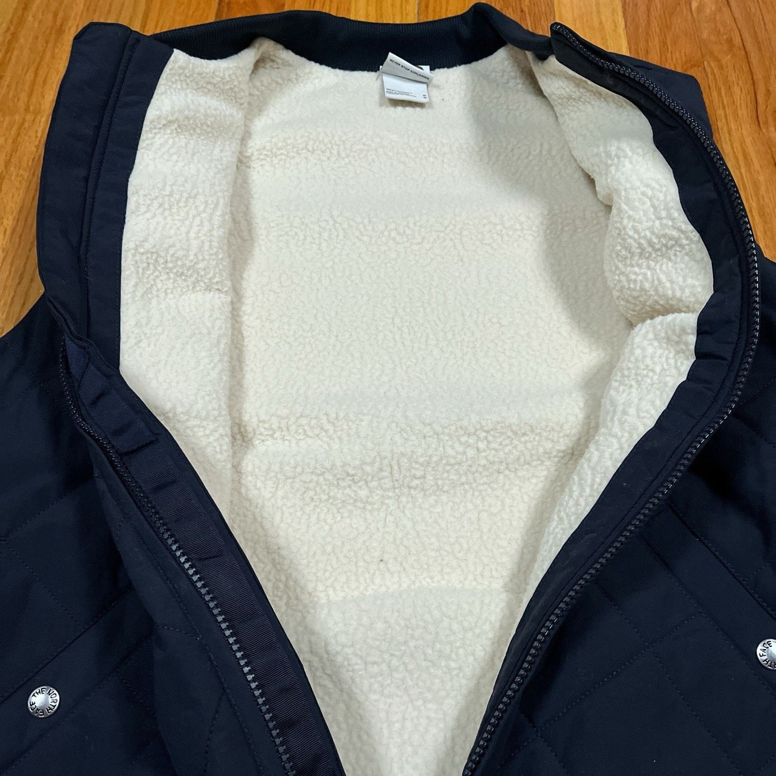 The North Face North Face Cuchillo Vest Quilted Navy Blue Sherpa Lined Size US M / EU 48-50 / 2 - 6 Thumbnail