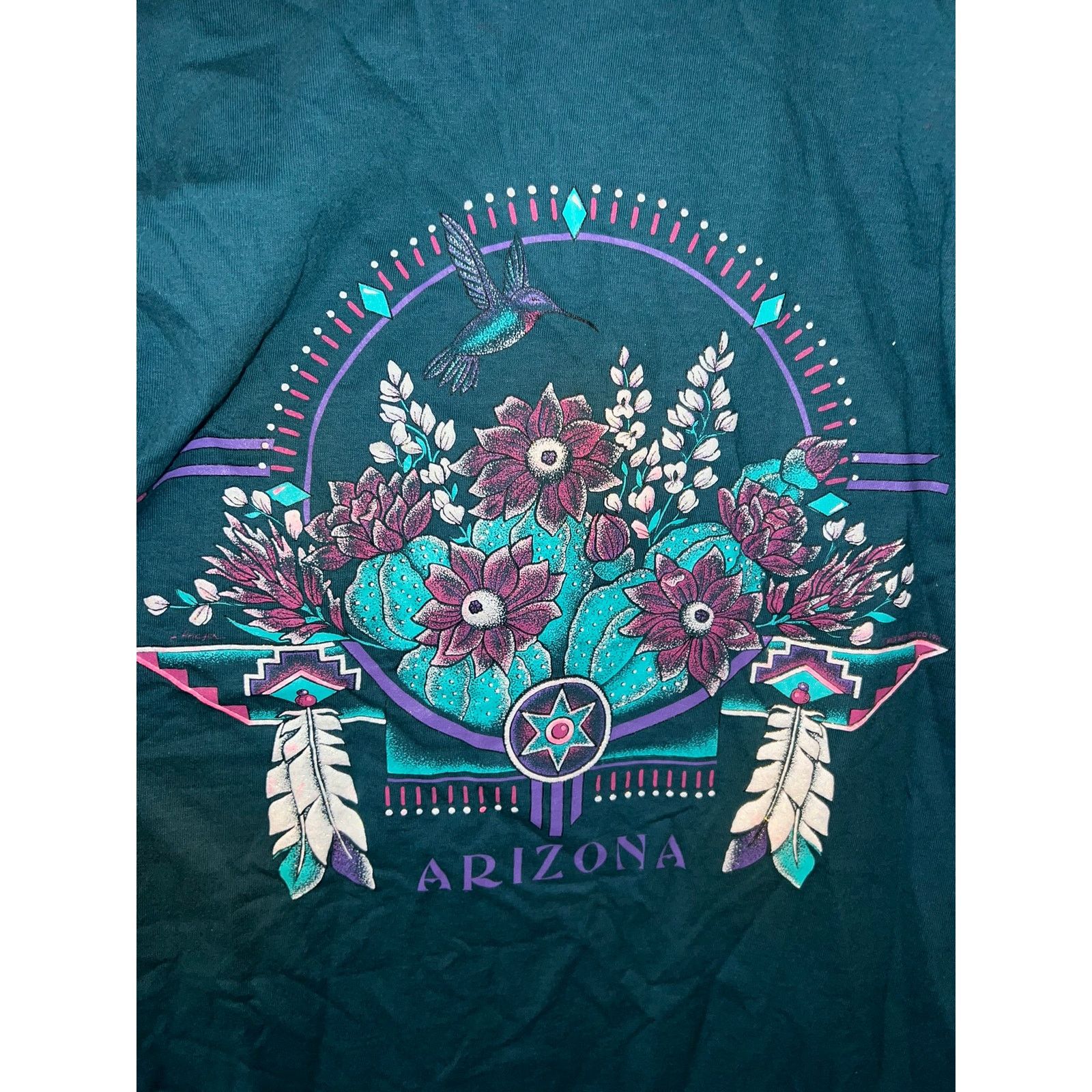 Jerzees Vintage Arizona Shirt 90s Last best Place Green Tee VTG M Size US M / EU 48-50 / 2 - 7 Thumbnail