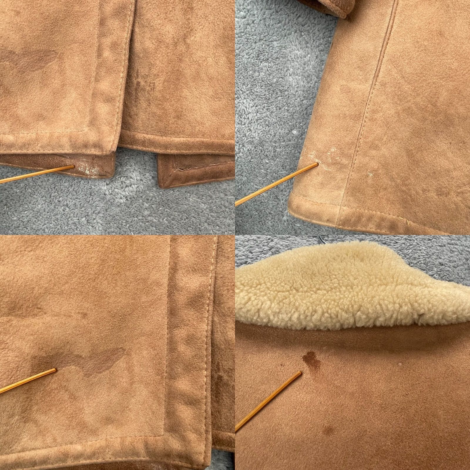 Vintage VINTAGE Sawyer of Napa Mens Coat Short Leather Suede Jacket Sherpa Wool Lined 40 Brown Size US XXS / EU 40 - 9 Thumbnail