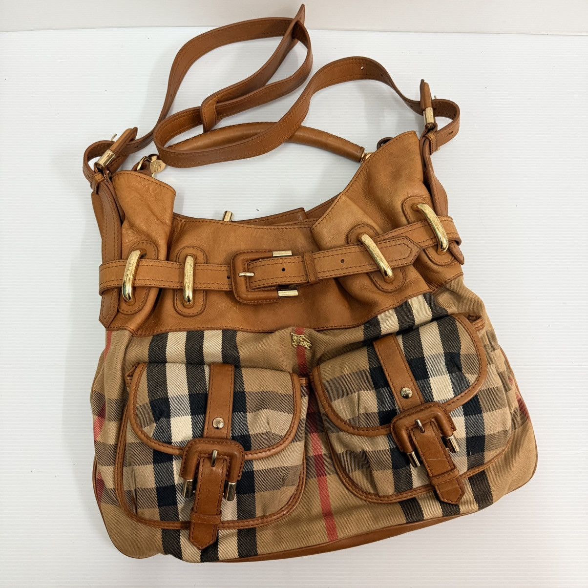 Burberry Burberry Novacheck Canvas Large Shoulder Bag Size ONE SIZE - 9 Thumbnail