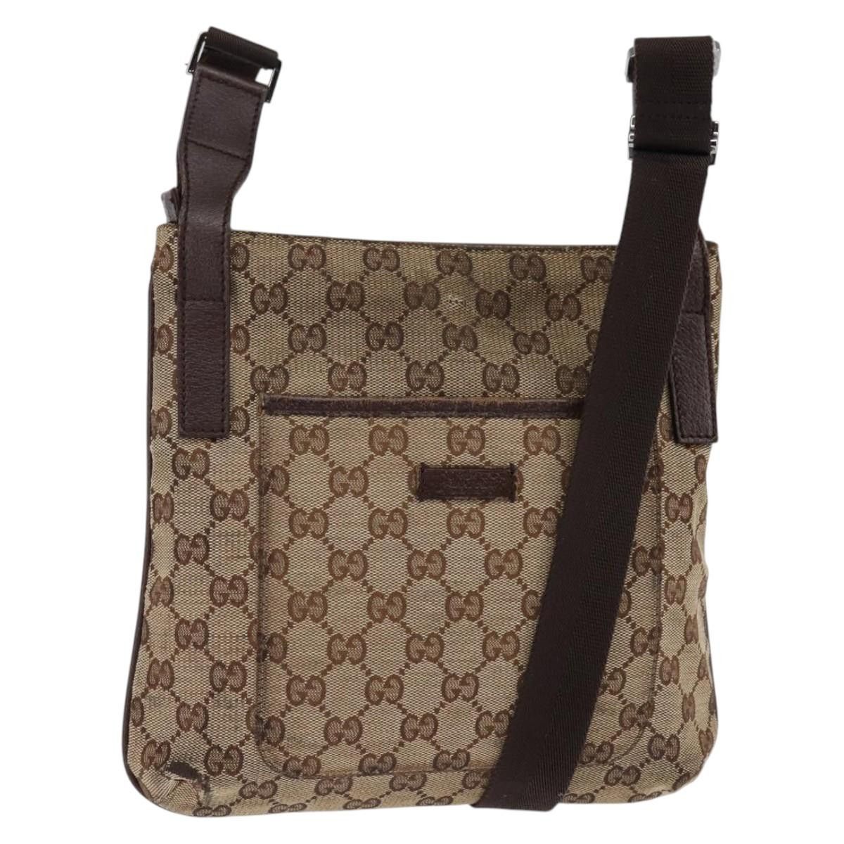 Gucci GUCCI GG Canvas Shoulder Bag Beige Silver Size ONE SIZE - 1 Thumbnail