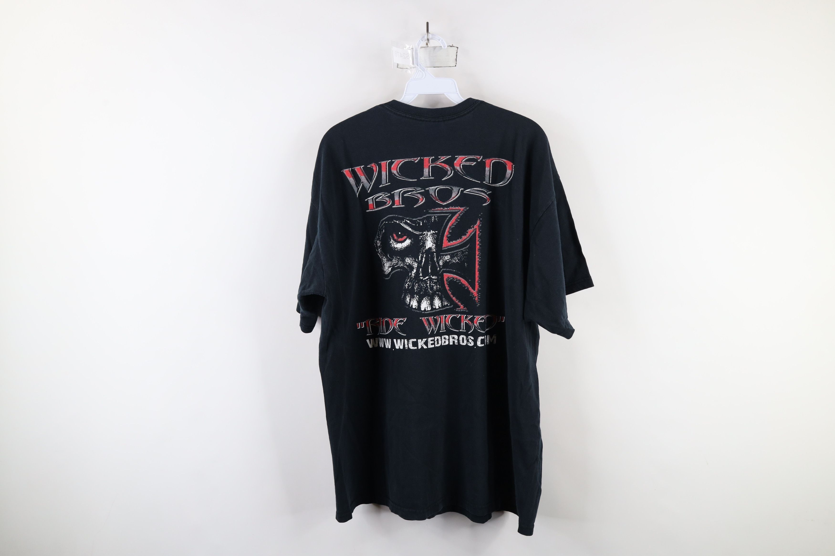 Vintage Vintage Y2K Streetwear Skull Wicked Bros Motorcycle T-Shirt Size US XL / EU 56 / 4 - 9 Thumbnail