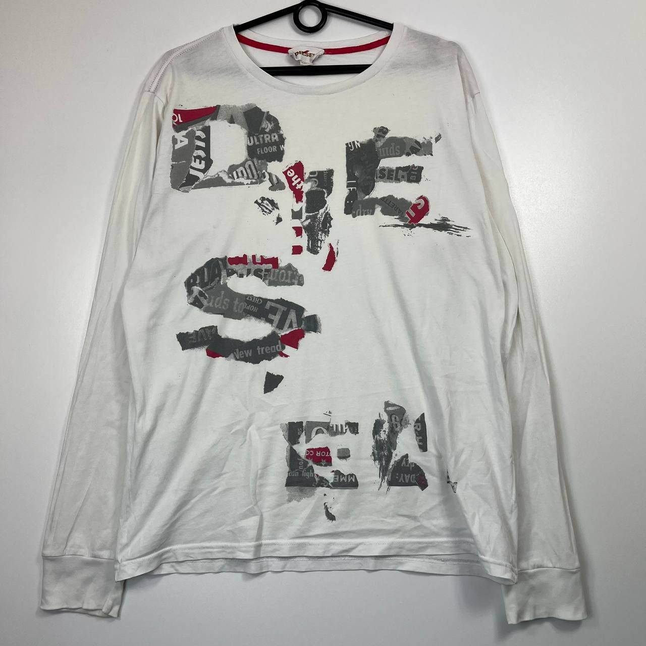 Diesel Diesel Graphic Logo Long Sleeve T Shirt White Cotton L Size US L / EU 52-54 / 3 - 1 Thumbnail
