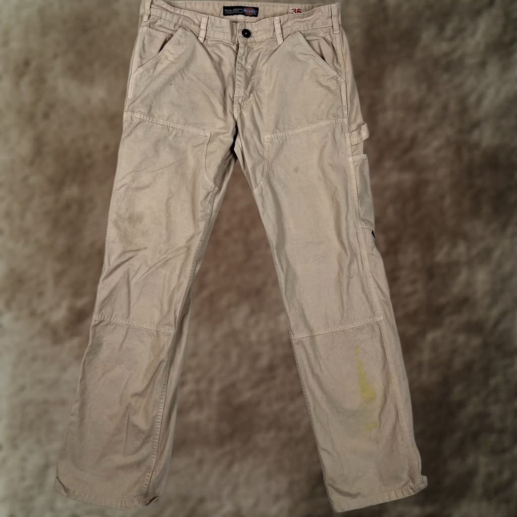 Dickies Dickies Carpenter Pants Mens 36x34 Beige Relaxed Fit Workwear Pockets Canvas Front Flat Front Zip Button Casual Workwear Mens Size US 36 / EU 52 - 1 Thumbnail