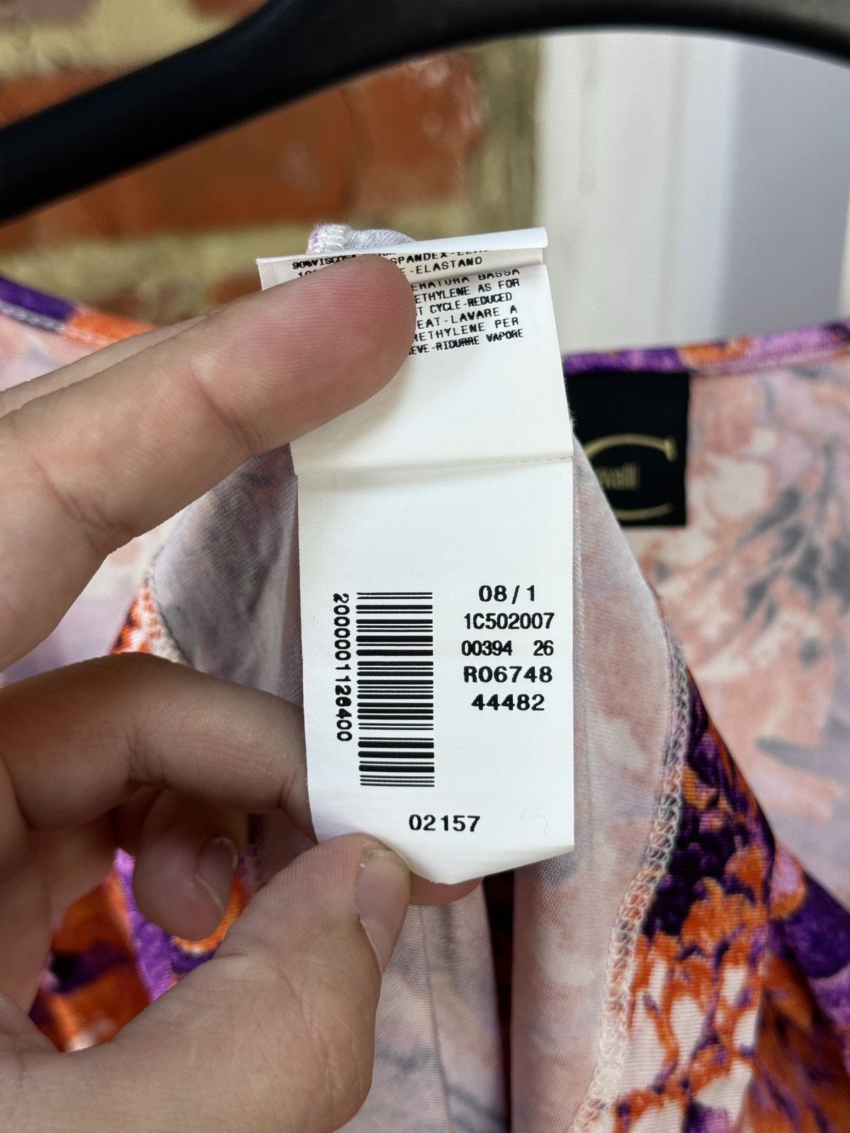Designer × Just Cavalli × Vintage JUST CAVALLI Viscose Floral Flowers Multicolour T-Shirt Top Size M / US 6-8 / IT 42-44 - 20 Thumbnail