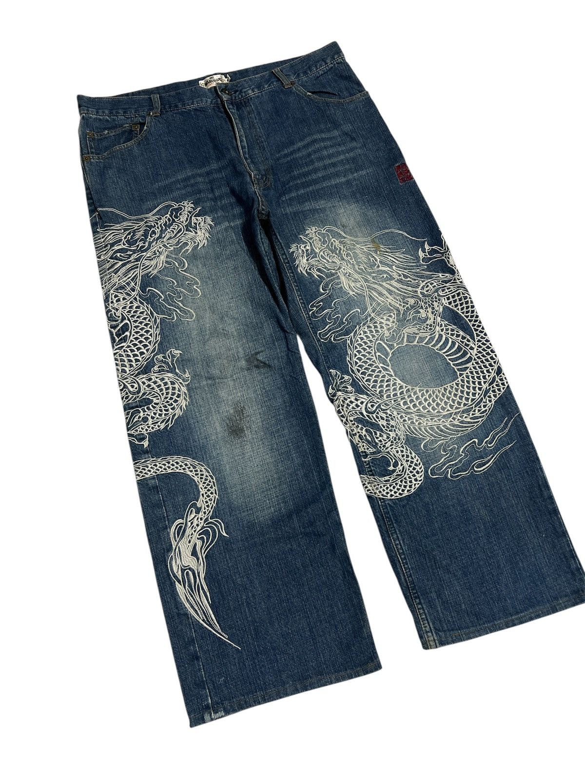 Japanese Brand BAGGY🔥KARAKURI DOUBLE DRAGON Size US 37 - 4 Thumbnail