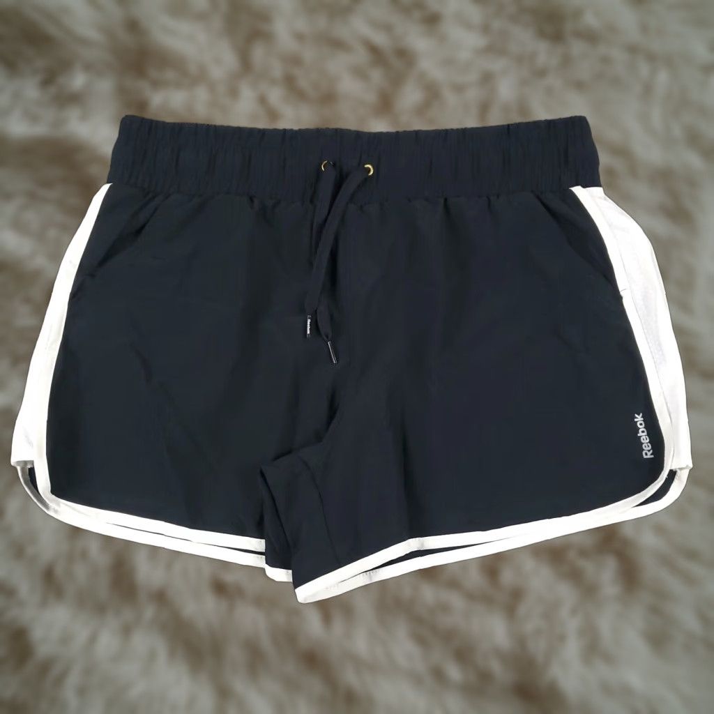 Reebok Reebok Shorts Womens XL Black Sweat Shorts Running Jogging Training Ladies Size 40" / US 18 - 1 Thumbnail