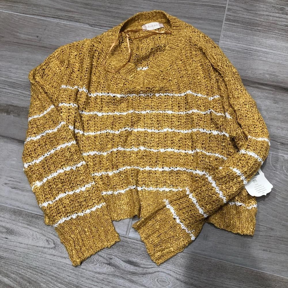Designer Chic Yellow Striped Sweater - Cozy and Stylish Size S / US 4 / IT 40 - 3 Thumbnail