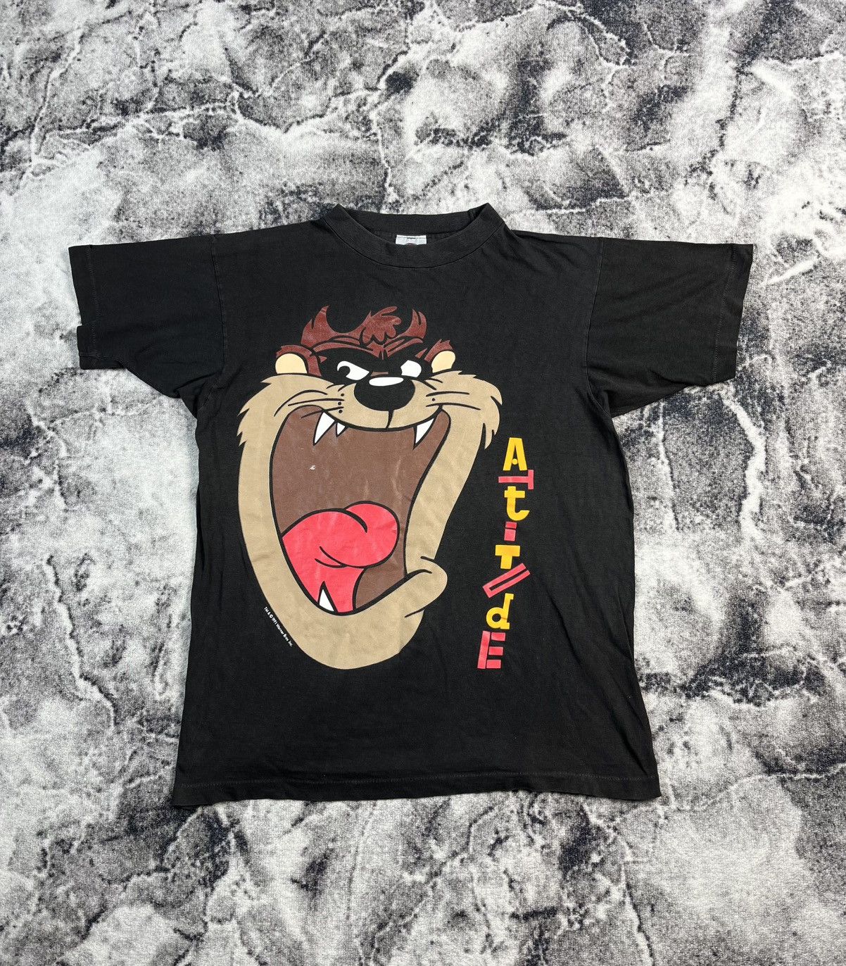 Warner Bros Vintage Taz Tasmanian Devil Tee 1991 Big Logo Black L Size US L / EU 52-54 / 3 - 1 Thumbnail