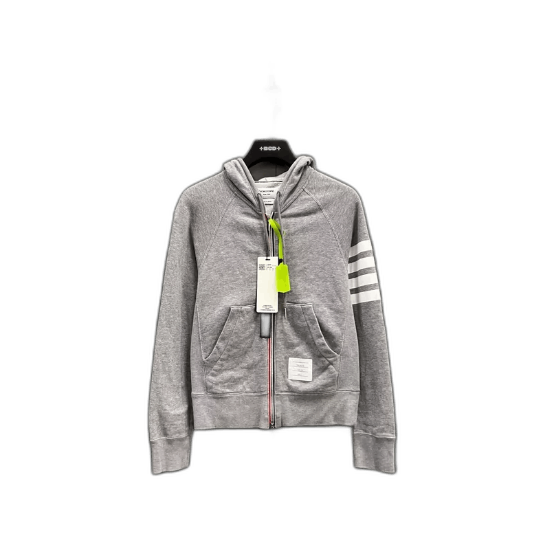 Thom Browne Thom Browne Gray Striped Hooded Jacket Size US M / EU 48-50 / 2 - 1 Thumbnail