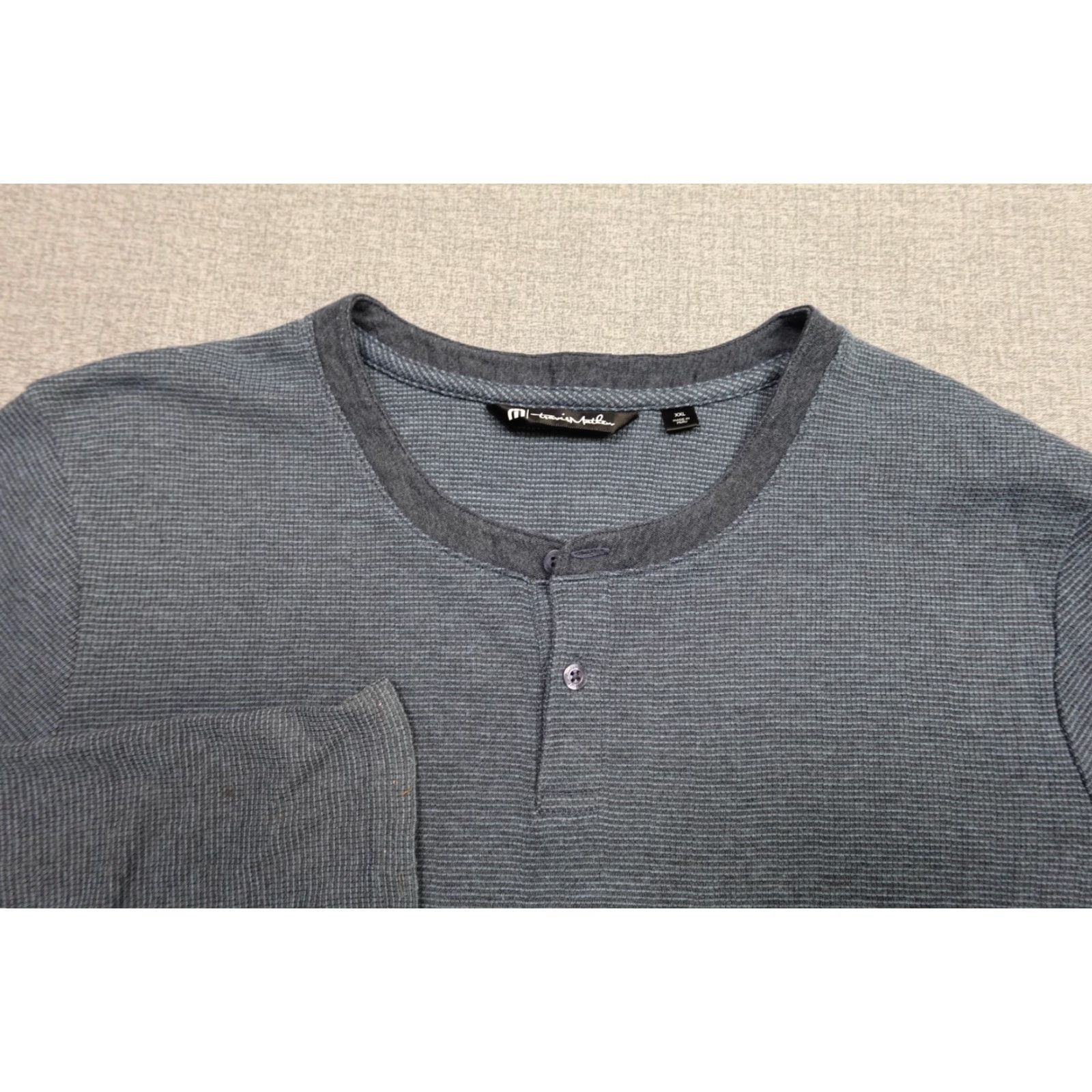 TravisMathew Travis Mathew Henly Shirt Mens 2XL Blue Performance Stretch Golf Breathable Long Sleeve Henley Logo - Size US XXL / EU 58 / 5 - 3 Thumbnail