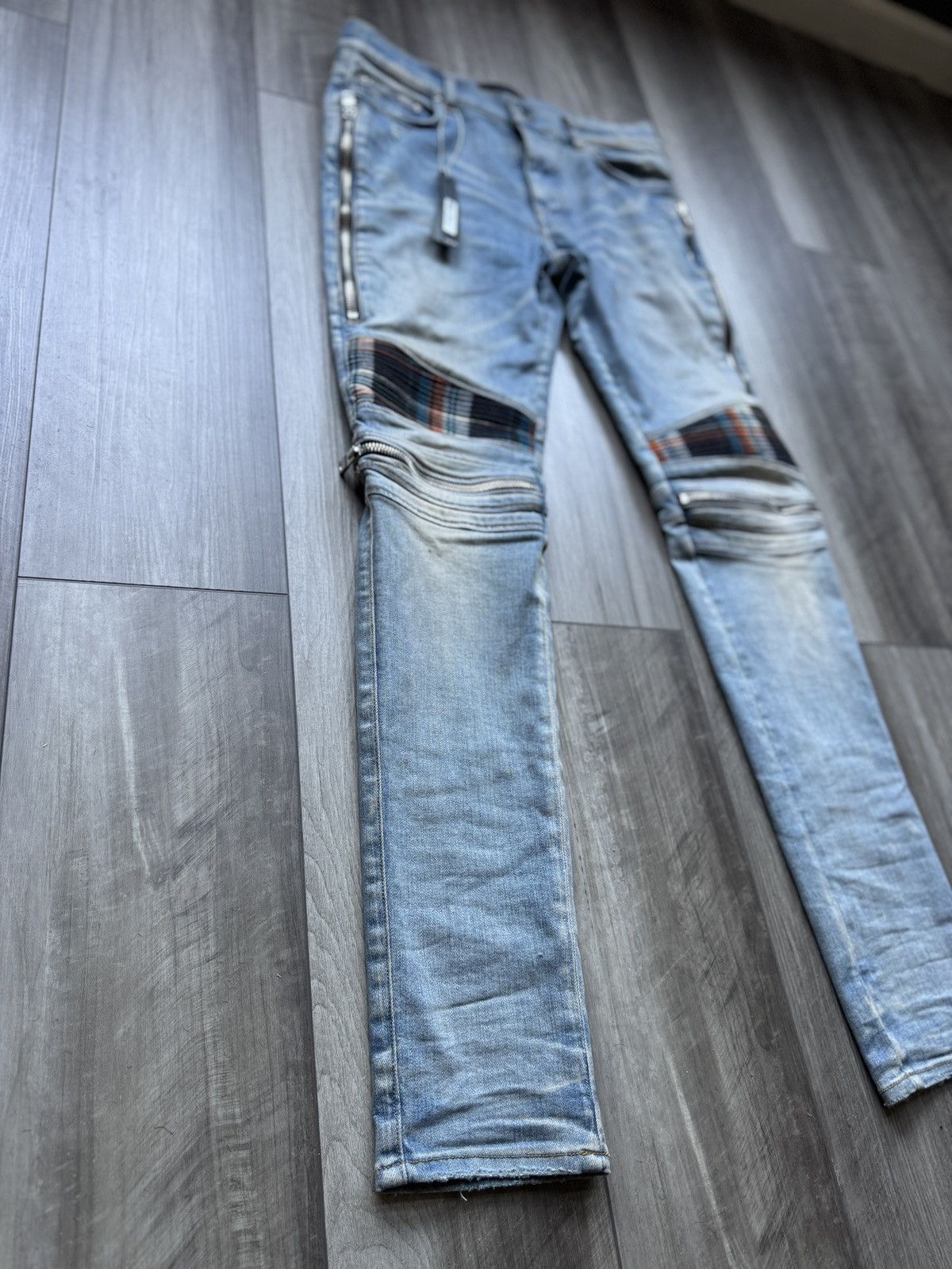 Amiri Amiri MX2 Indigo/Orange Flannel Denim Size US 33 - 3 Thumbnail