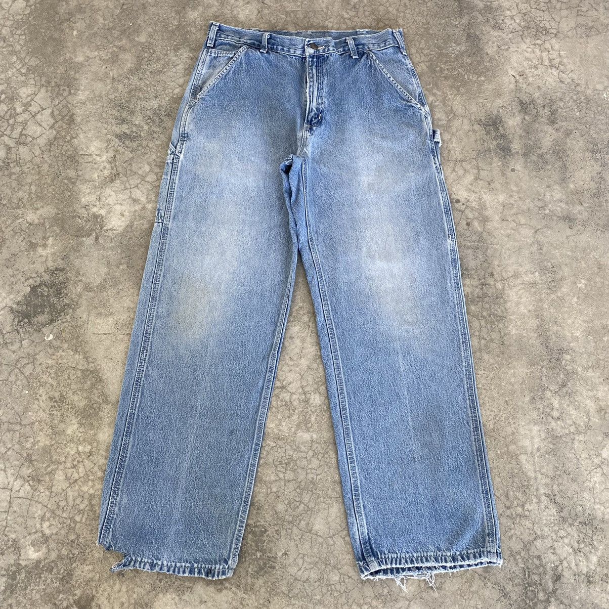 Carhartt Size 31x29 VTG Carhartt Faded Blue Carpenter Denim Jeans Size US 31 - 1 Thumbnail